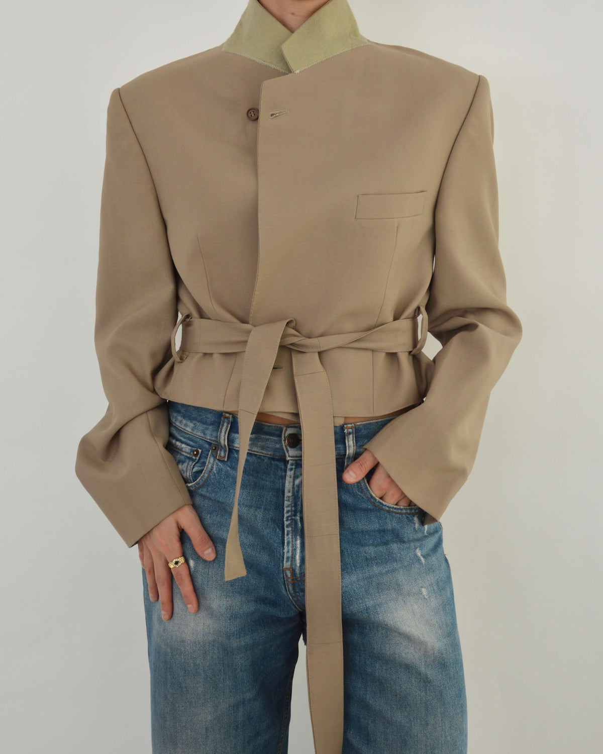 Tied-up Blazer - Beige (L)