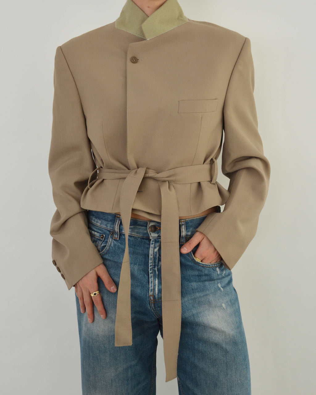 Tied-up Blazer - Beige (L)