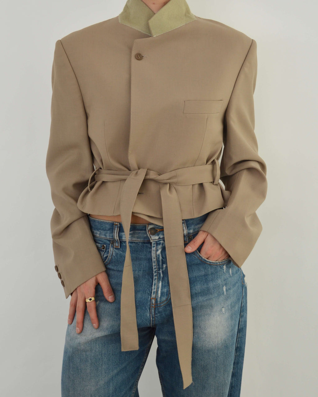 Tied-up Blazer - Beige (L)