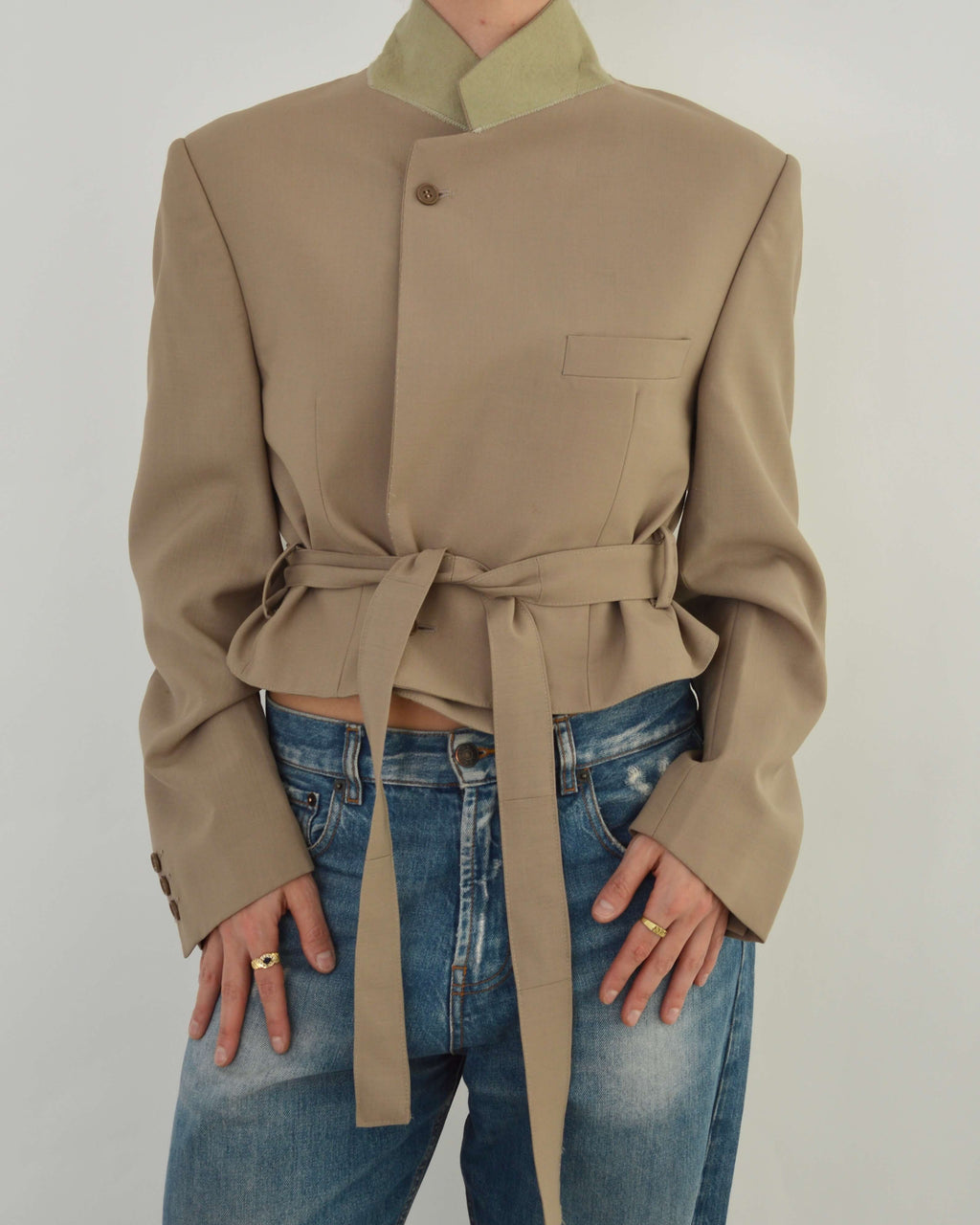 Tied-up Blazer - Beige (L)