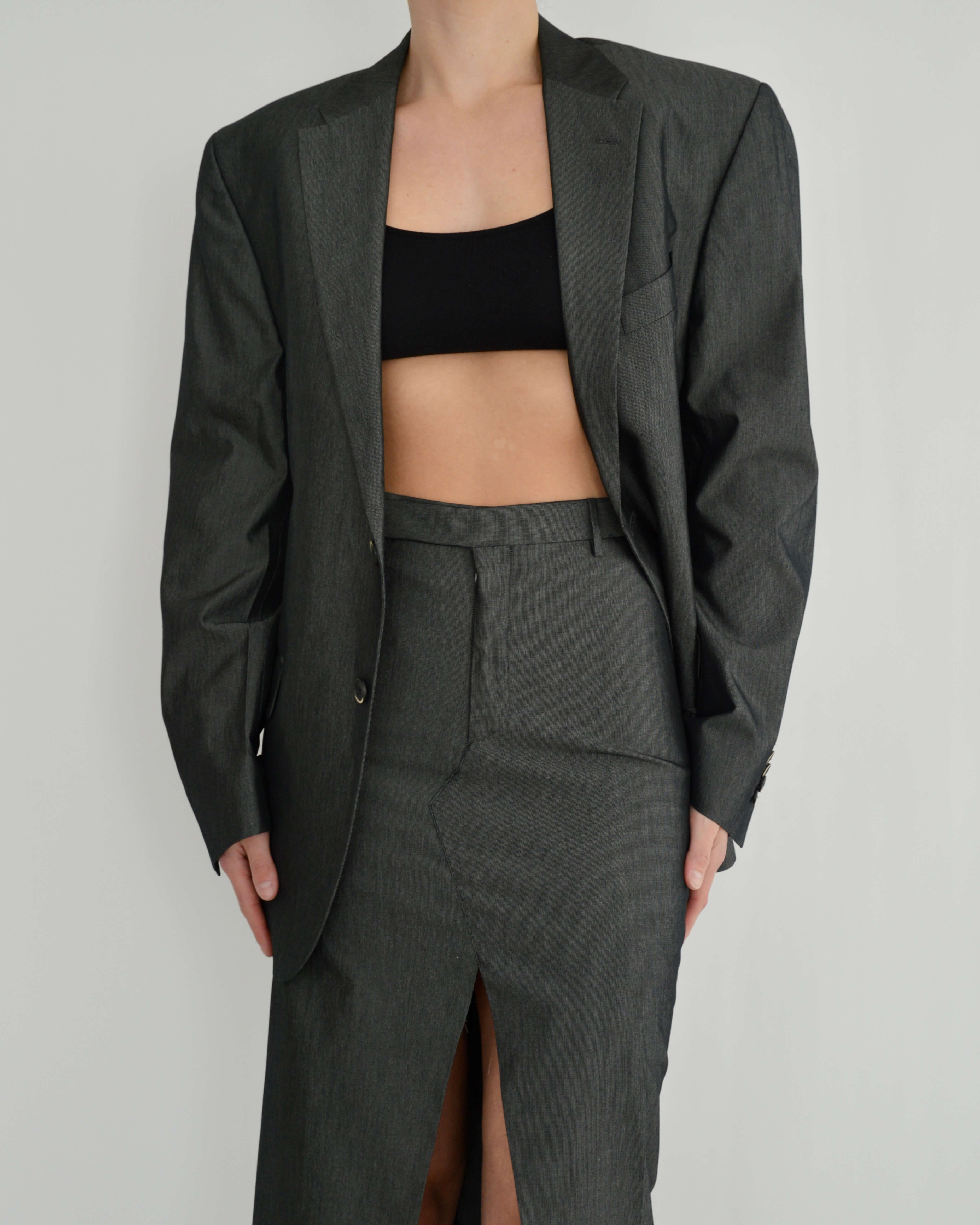 Tailleur jupe - Gris soie (S/M)