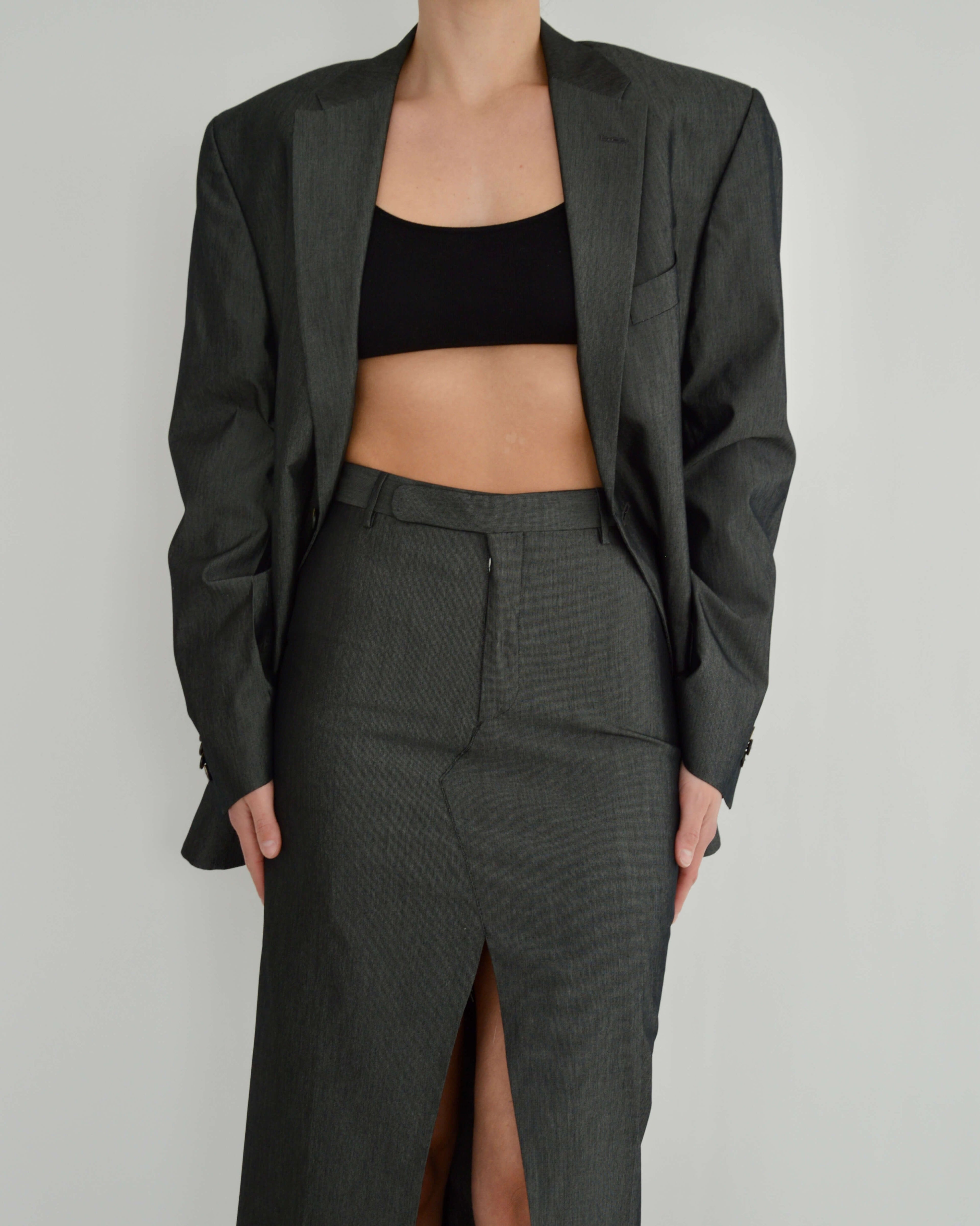 Traje de falda - Gris seda (S/M)