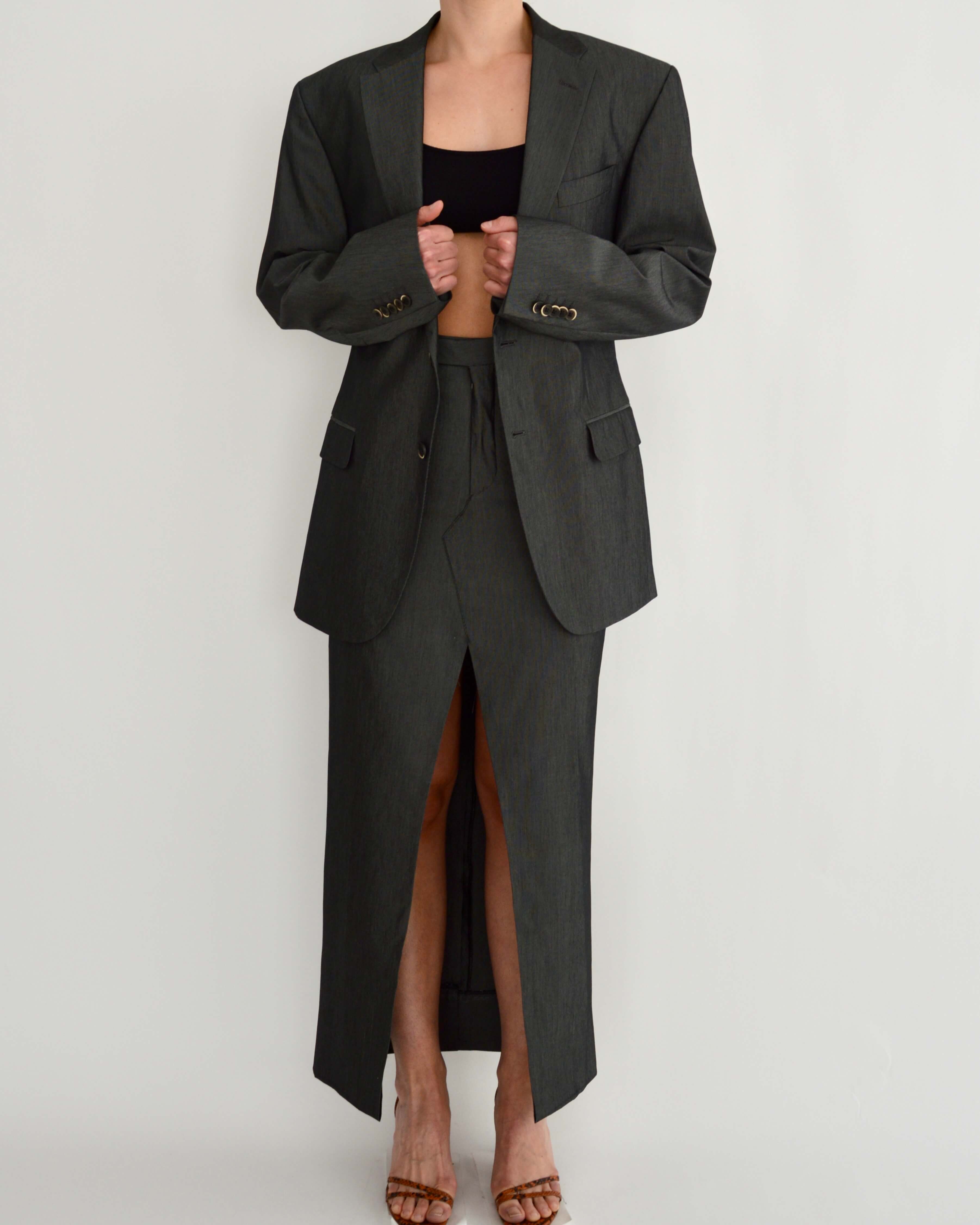 Tailleur jupe - Gris soie (S/M)