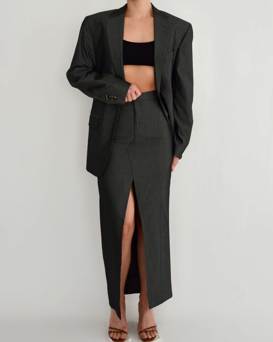 Skirt Suit - Silk Grey (S/M)