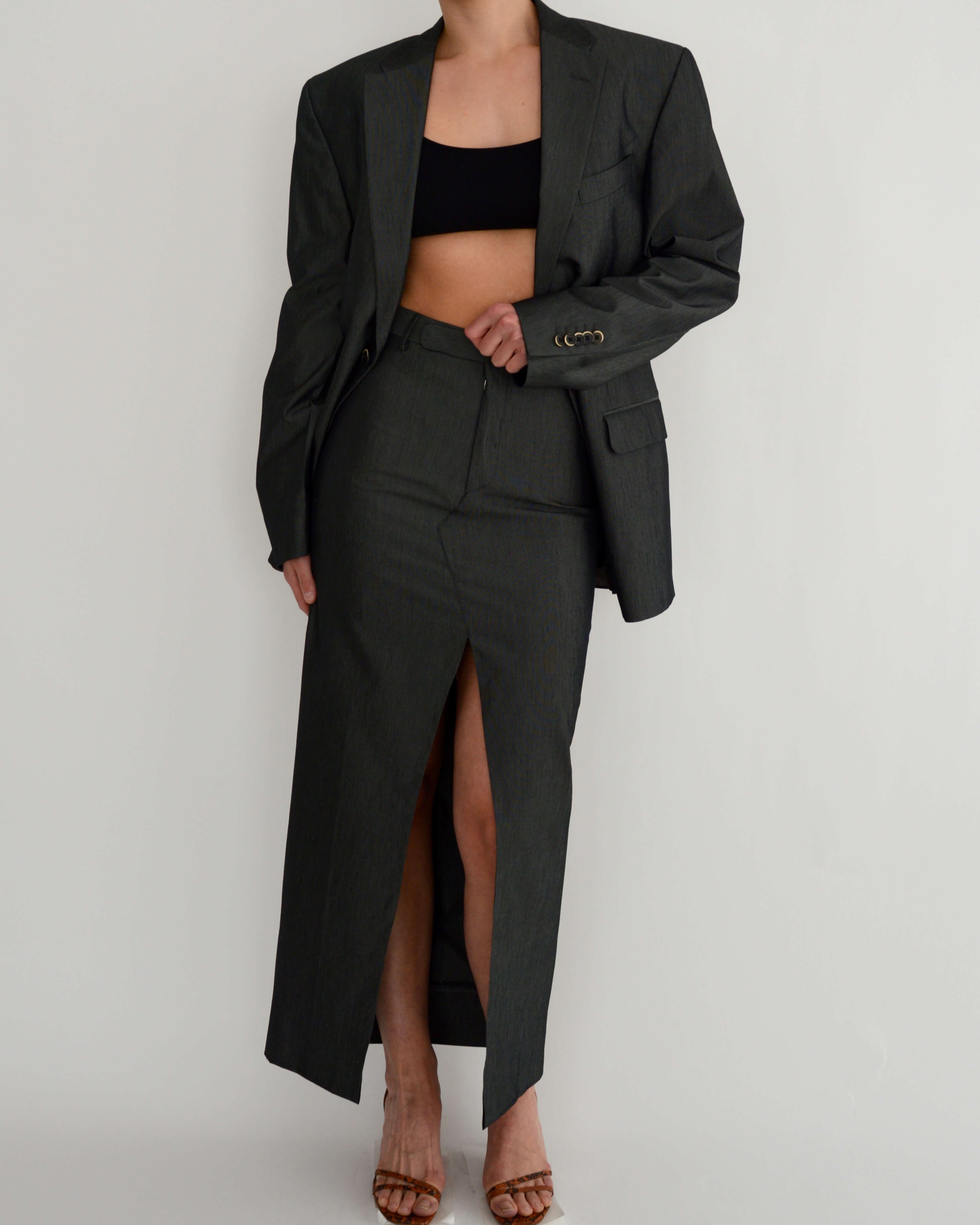 Traje de falda - Gris seda (S/M)