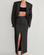 Tailleur jupe - Gris soie (S/M)