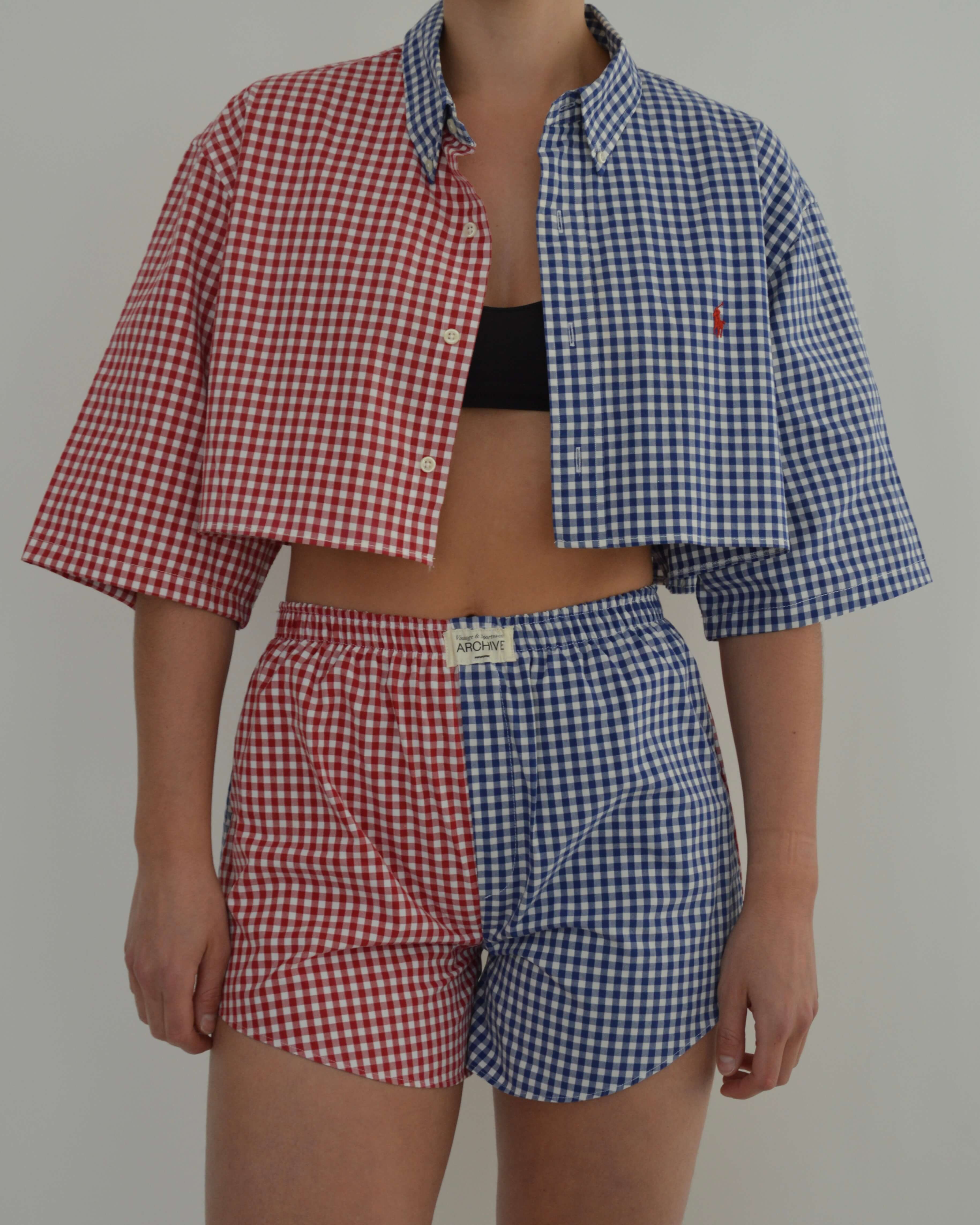 DUO PJ Set - Ralph L. Blue on Red (XS/M)