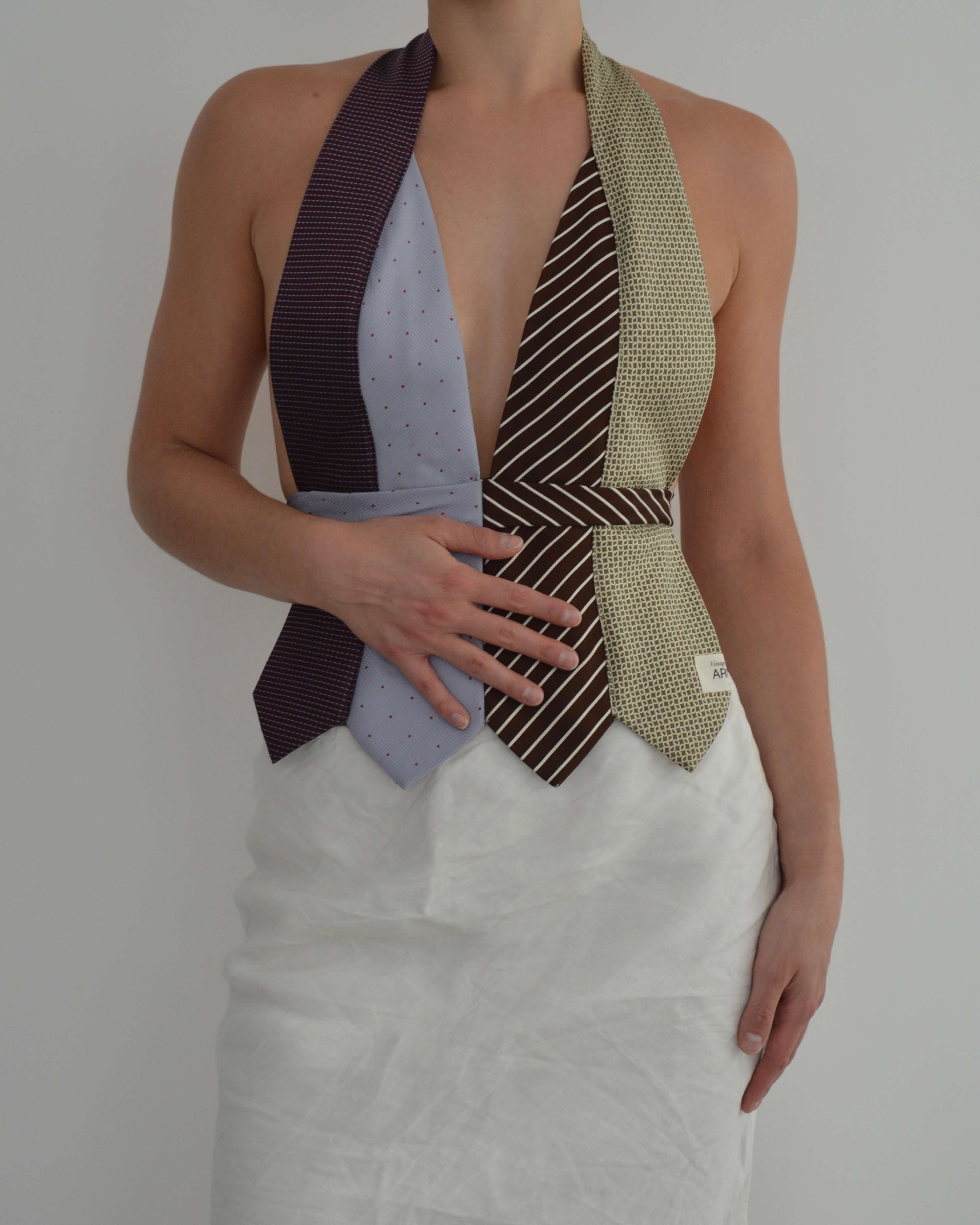 Top con lazo - Morados y marrones (talla pequeña)