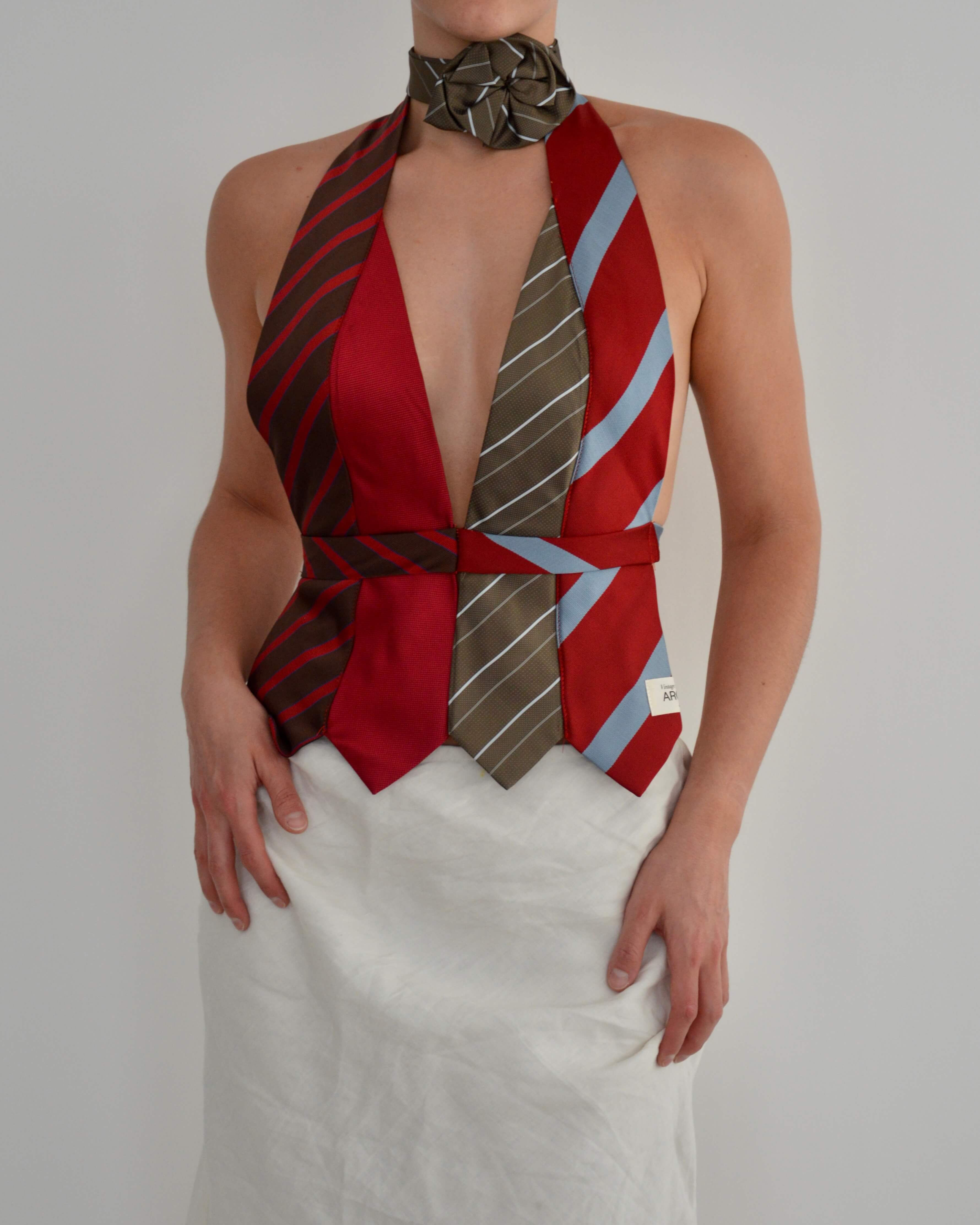 Haut à nouer - Rouges et verts (S/M)