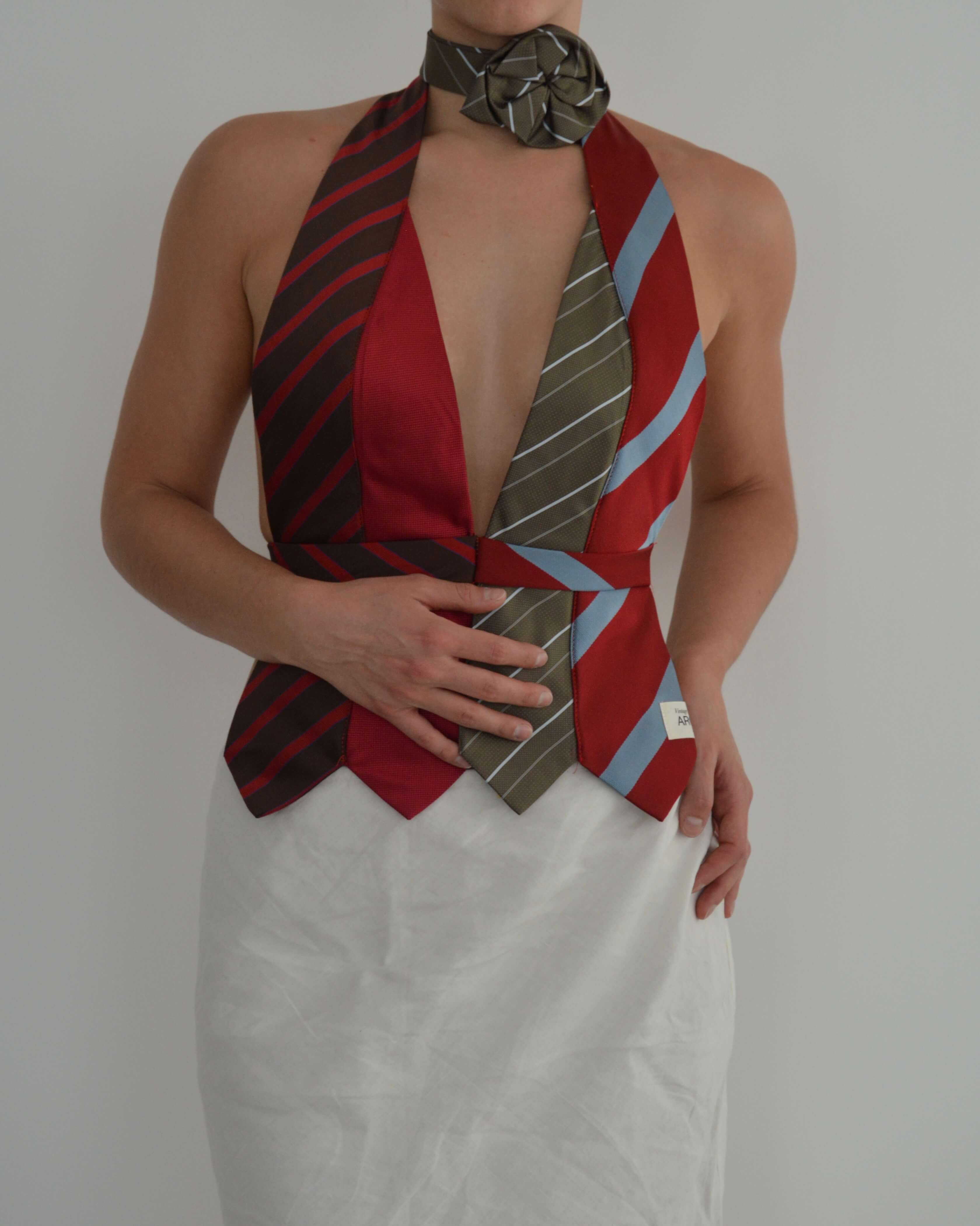 Haut à nouer - Rouges et verts (S/M)