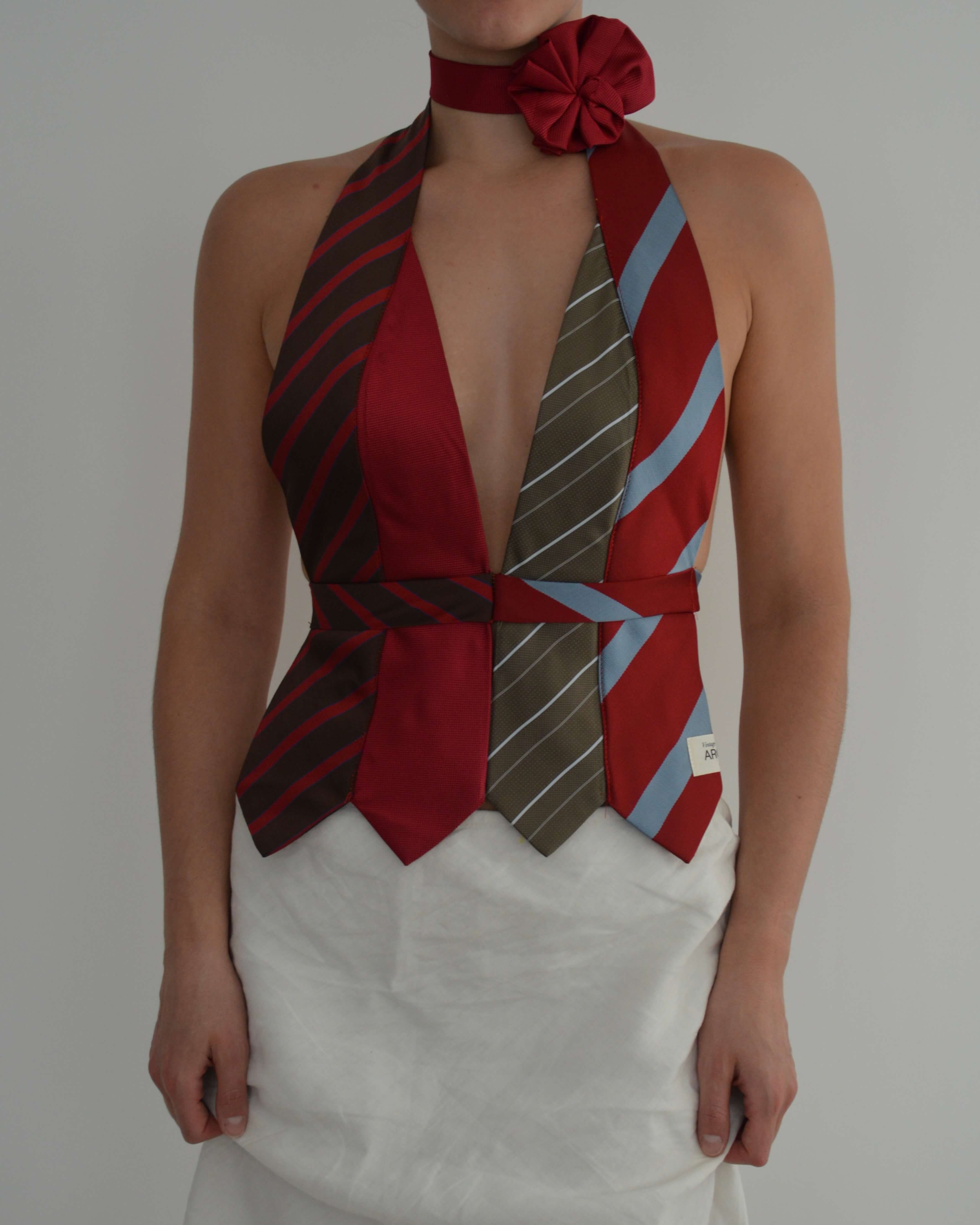 Flower Choker - Darker Red