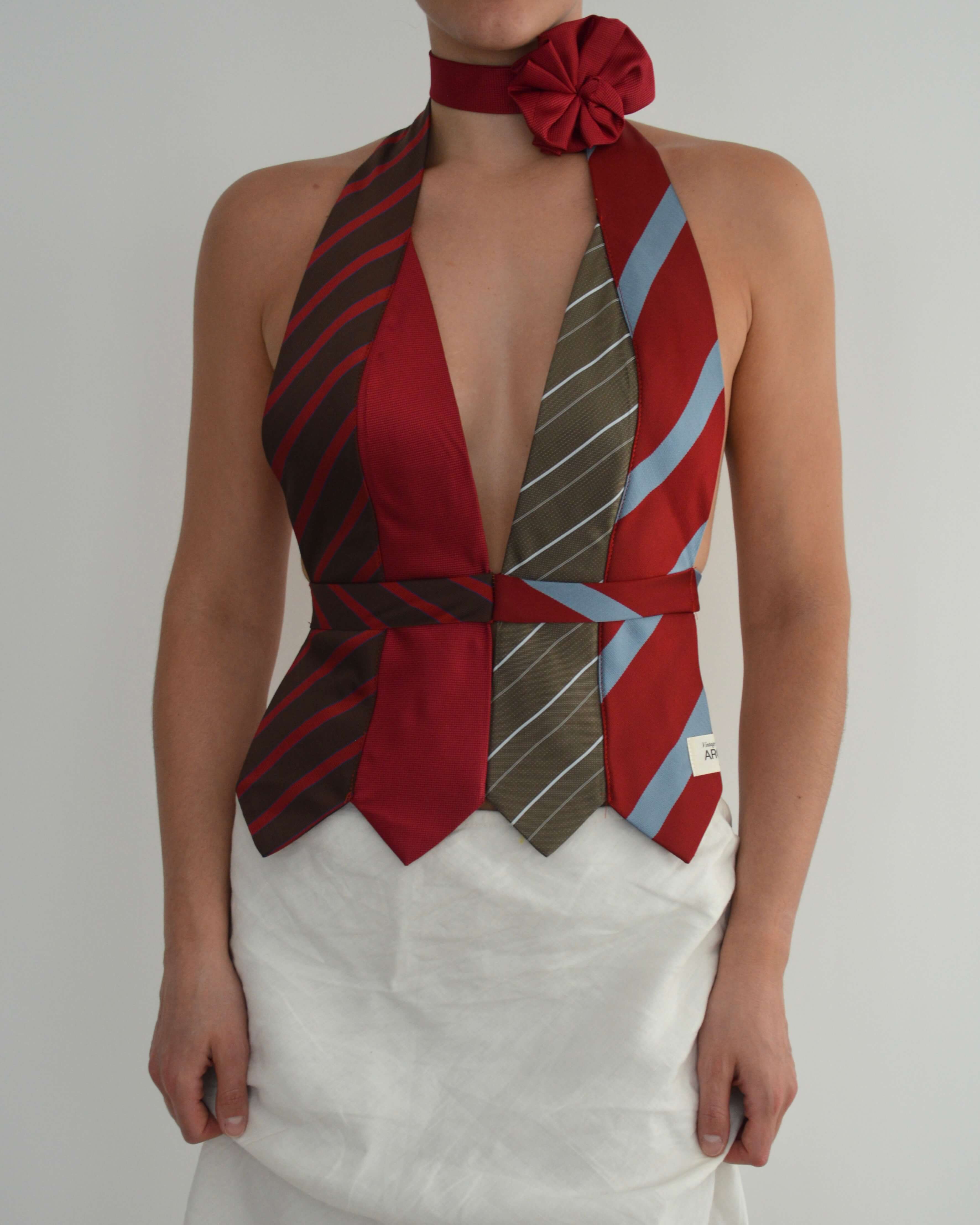 Haut à nouer - Rouges et verts (S/M)