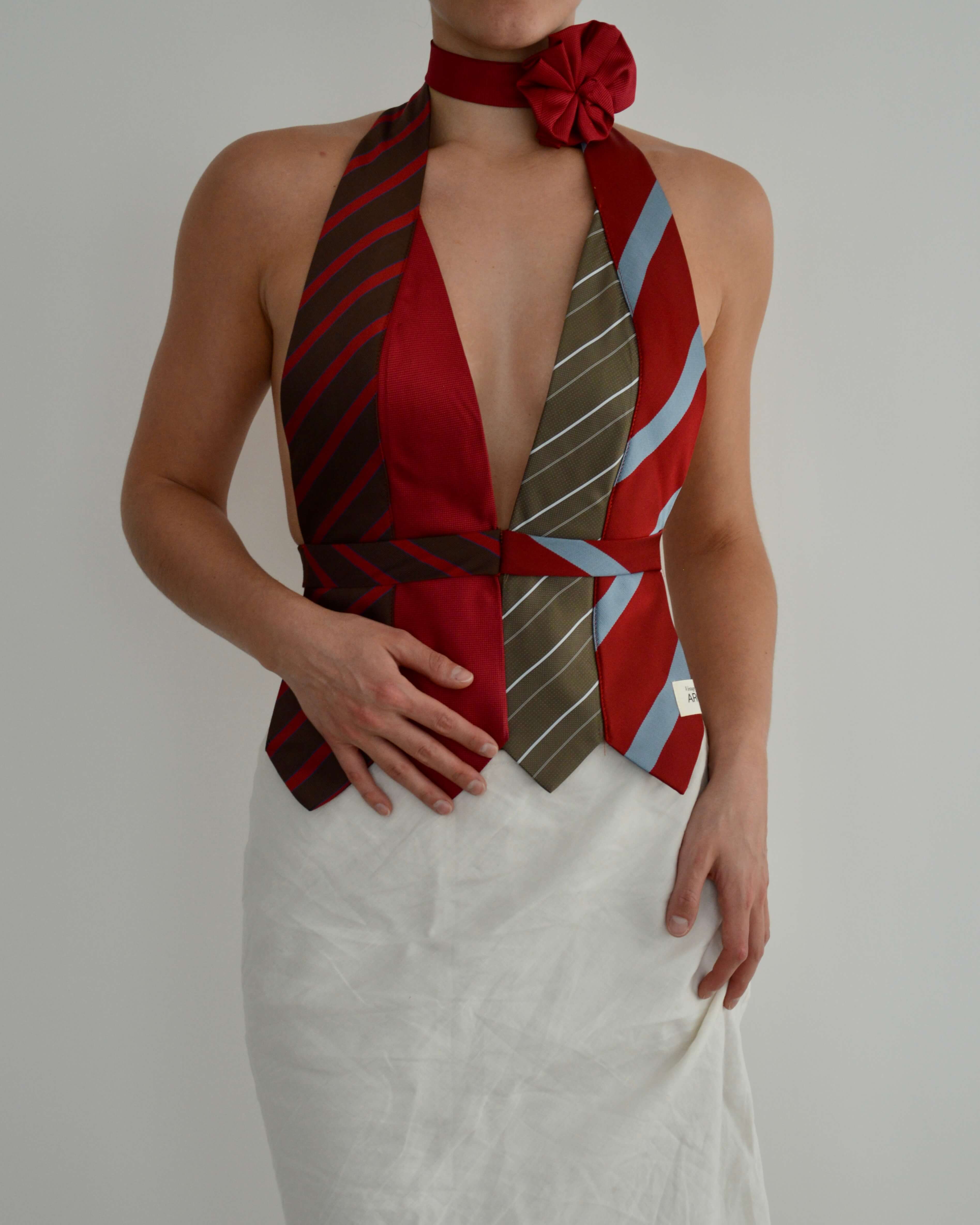 Haut à nouer - Rouges et verts (S/M)