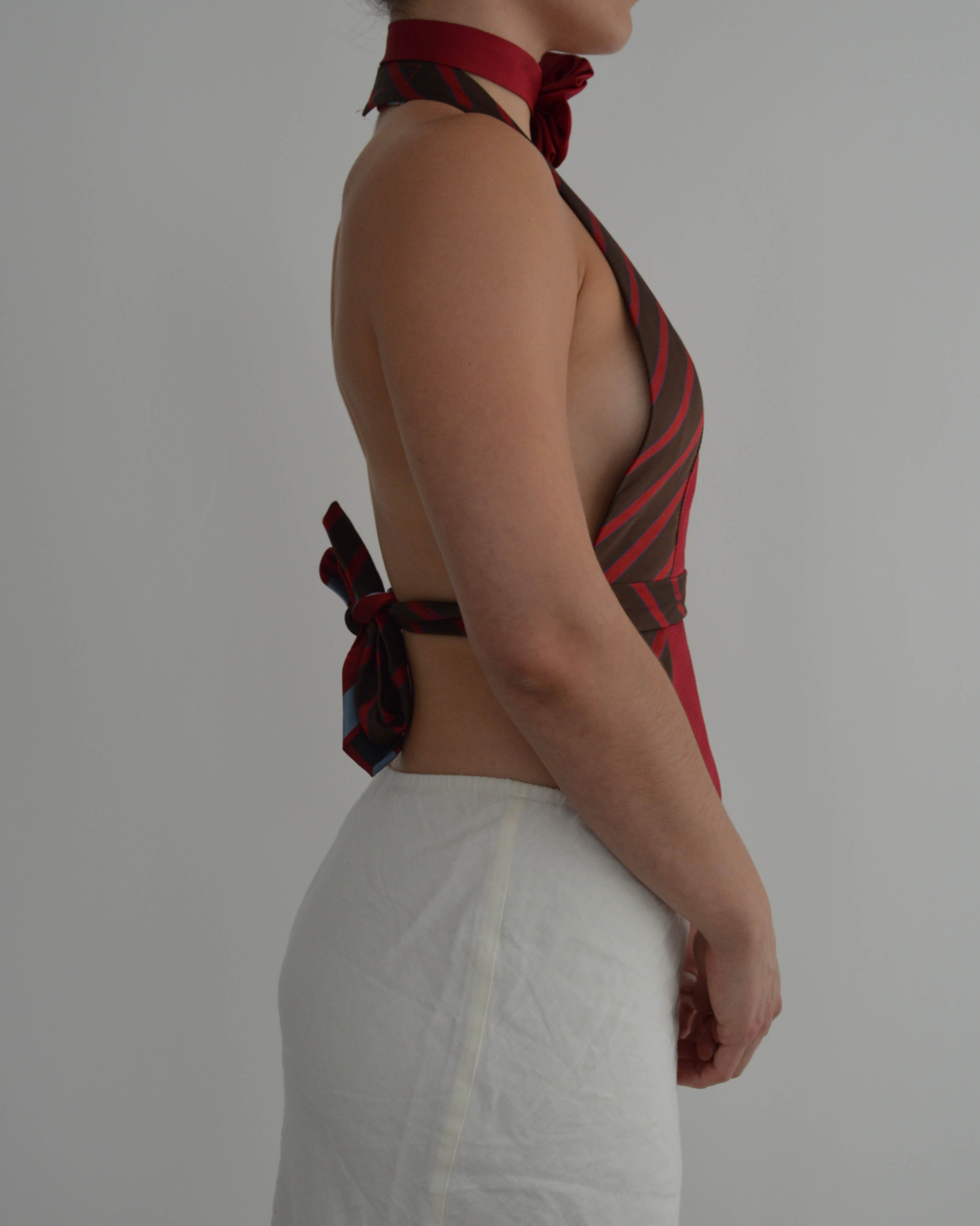 Haut à nouer - Rouges et verts (S/M)