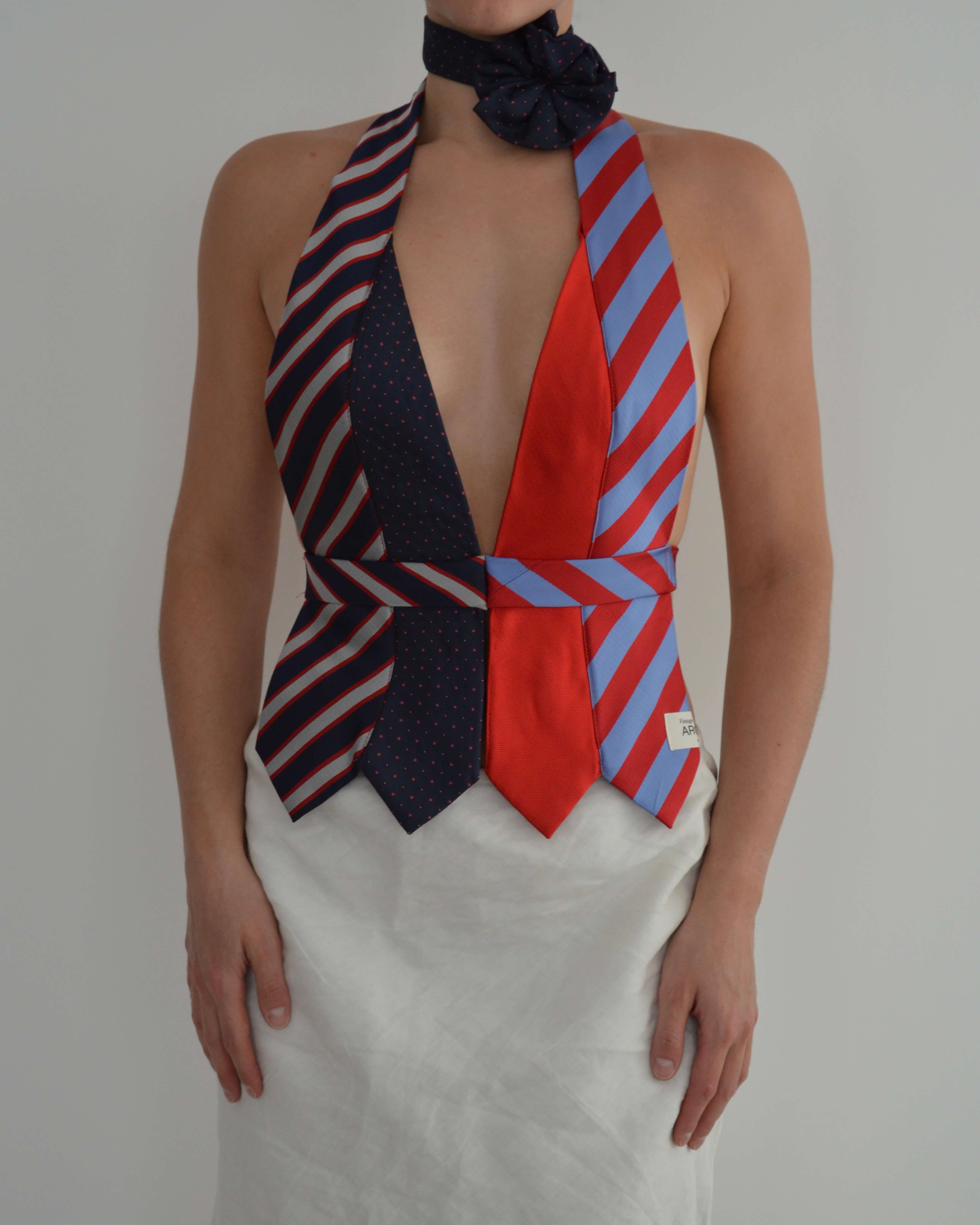 Tie Top - Blues & Reds (S/M)