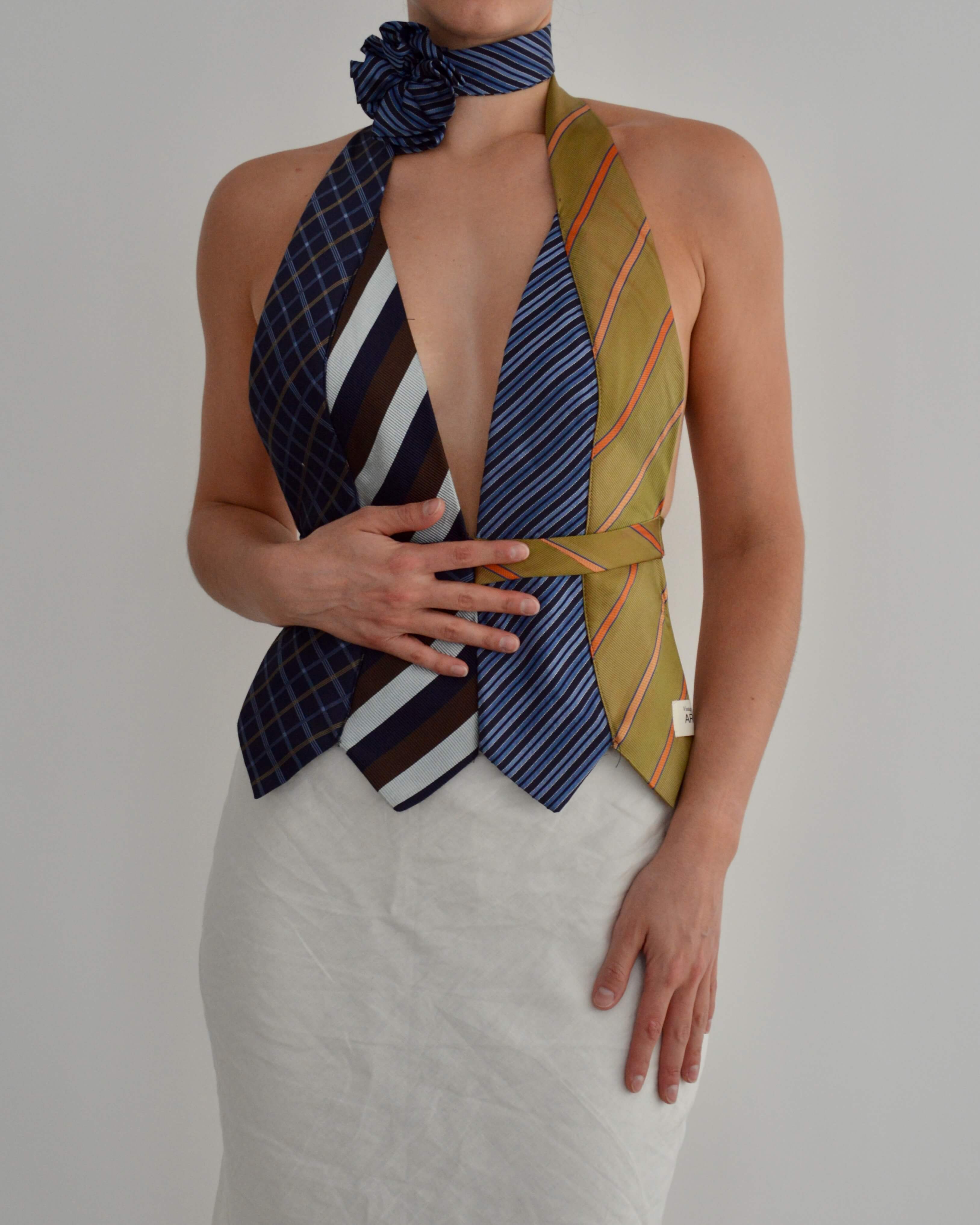Tie Top - Blues & Golds (S/M)