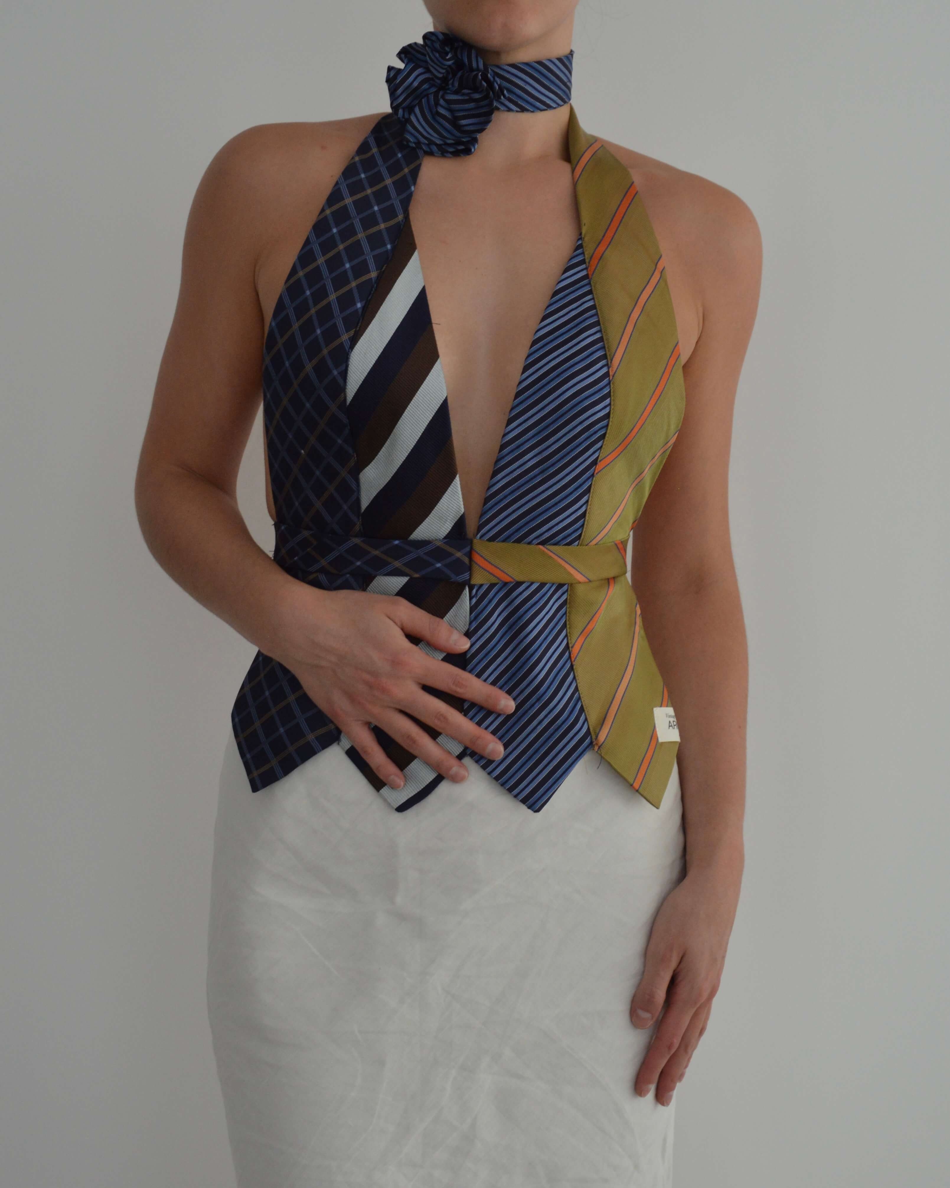 Tie Top - Blues & Golds (S/M)