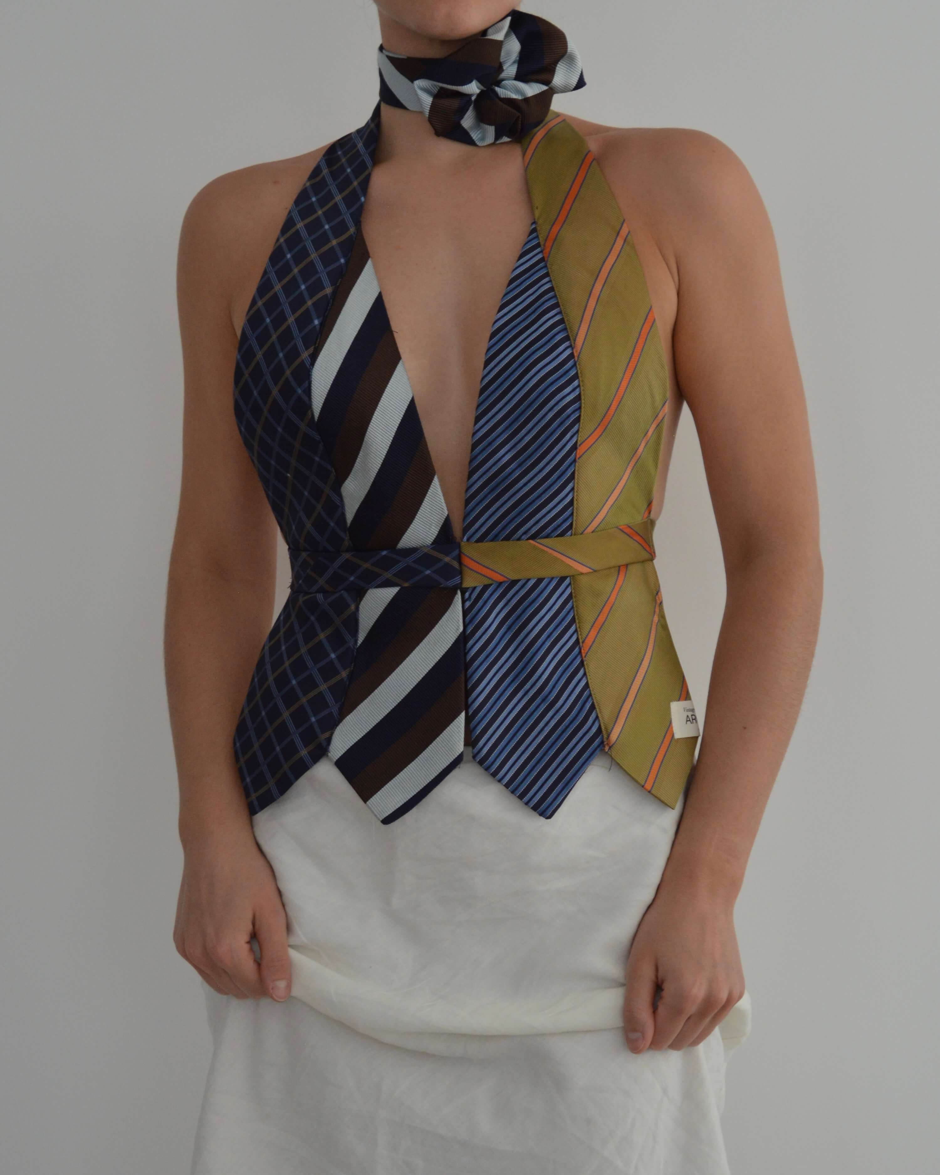 Flower Choker - Blues & Brown