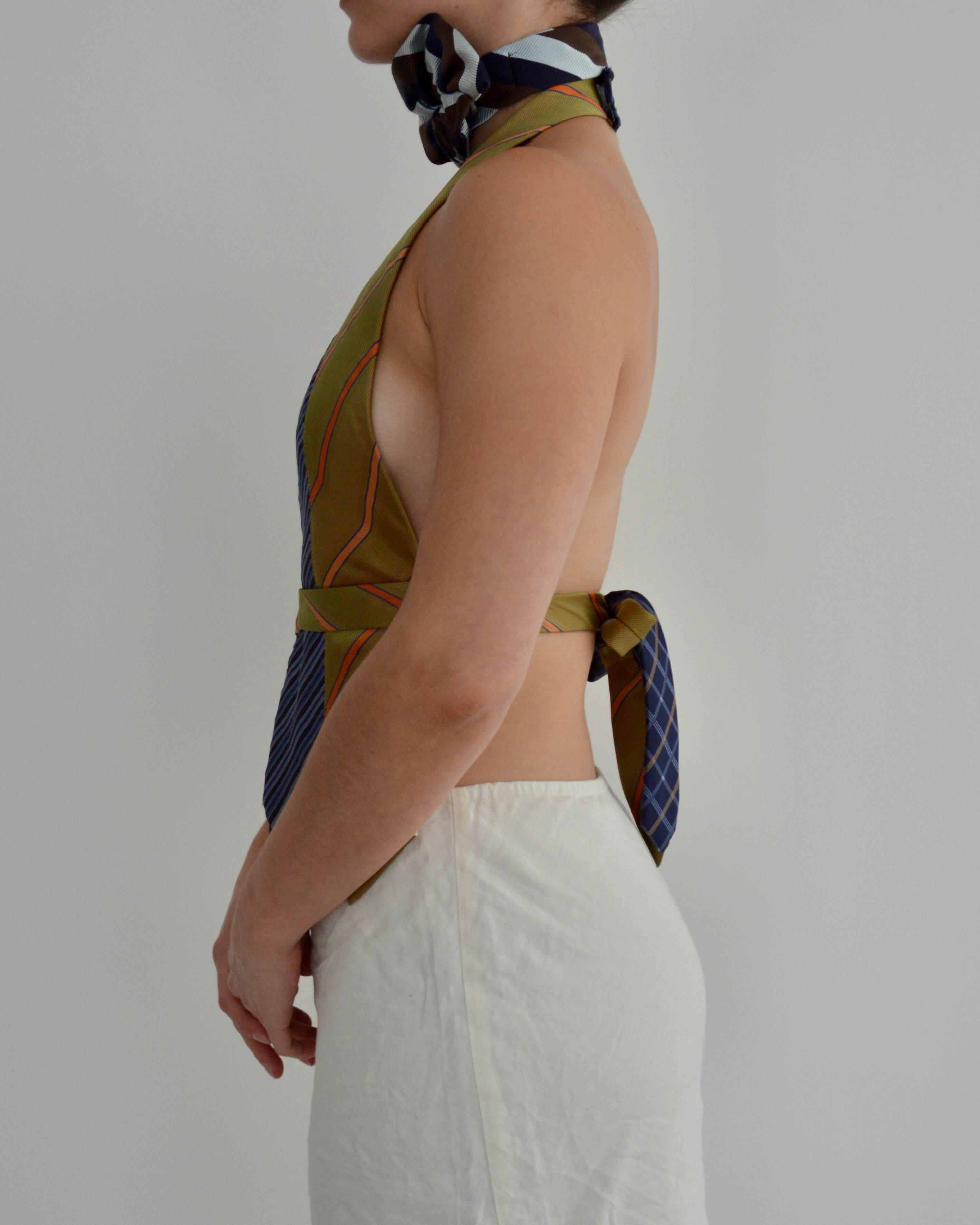 Tie Top - Blues & Golds (S/M)