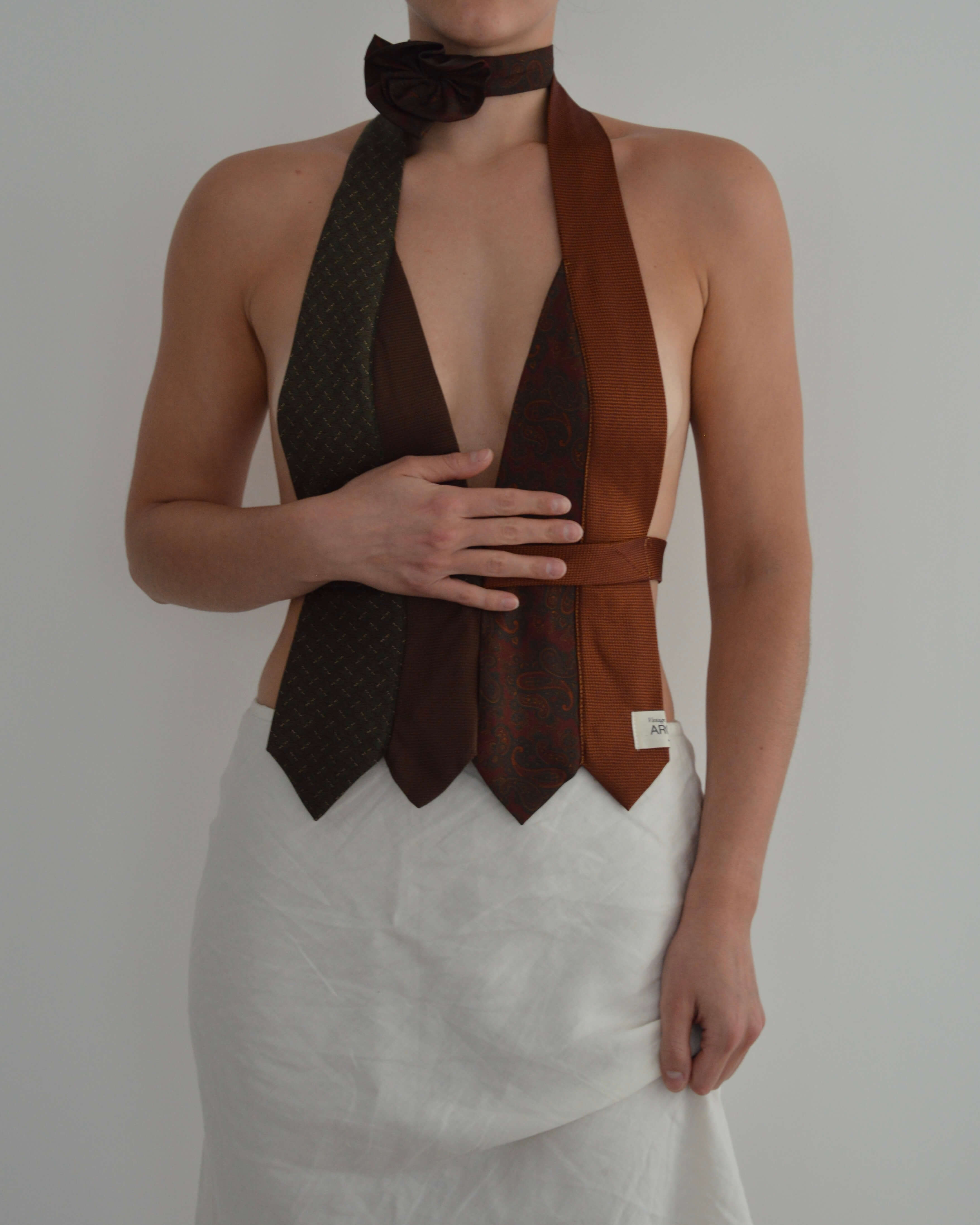 Tie Top - Browns & Prints (XS/S)