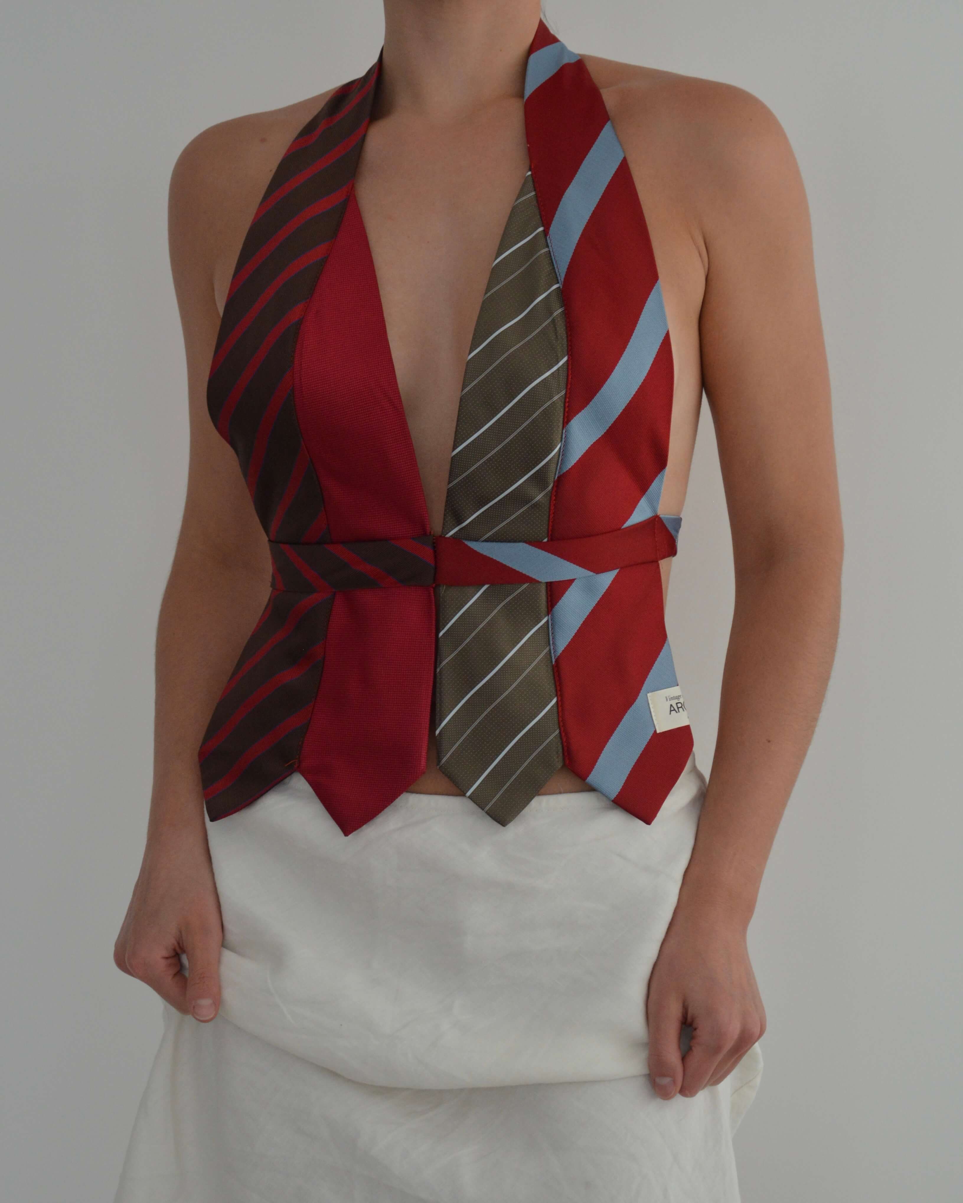 Haut à nouer - Rouges et verts (S/M)