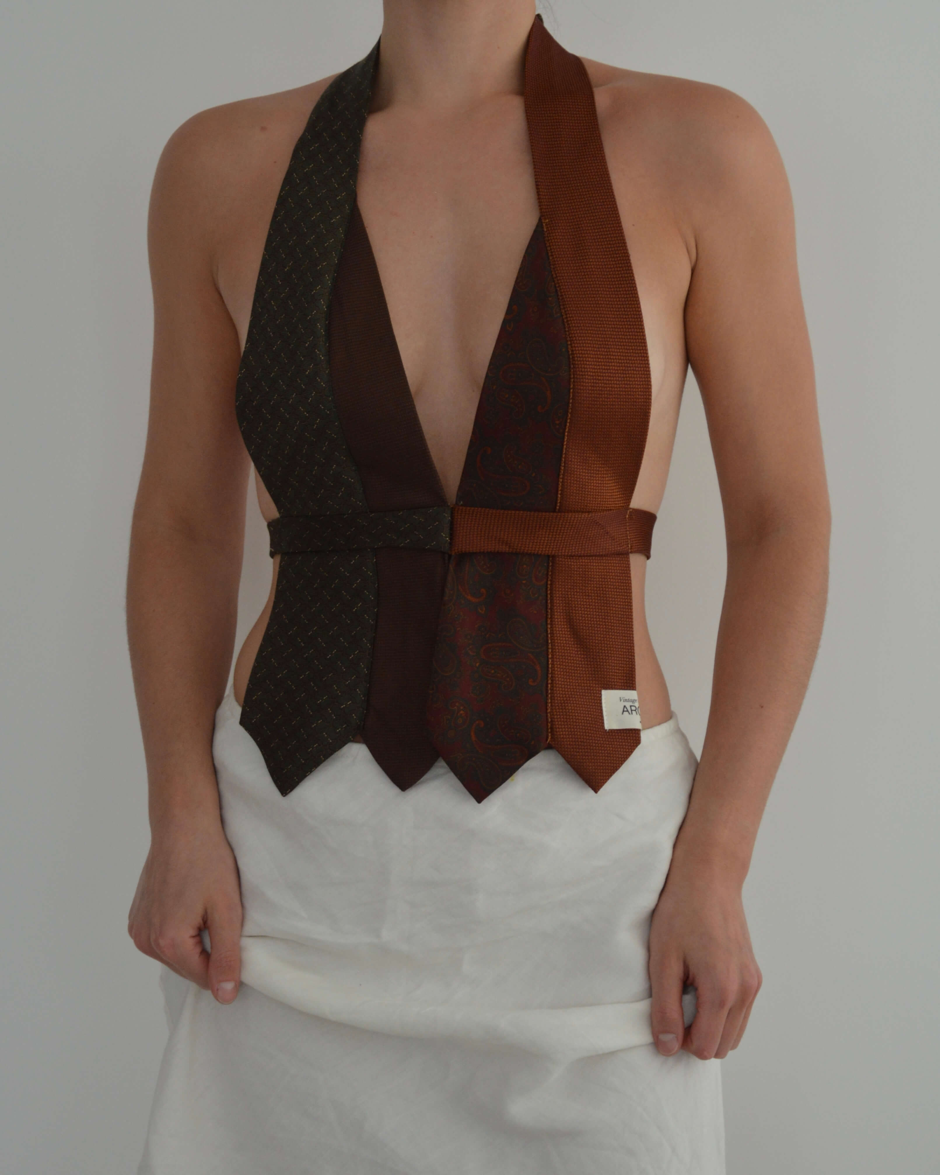 Tie Top - Browns & Prints (XS/S)