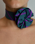Flower Choker - Green and Purple