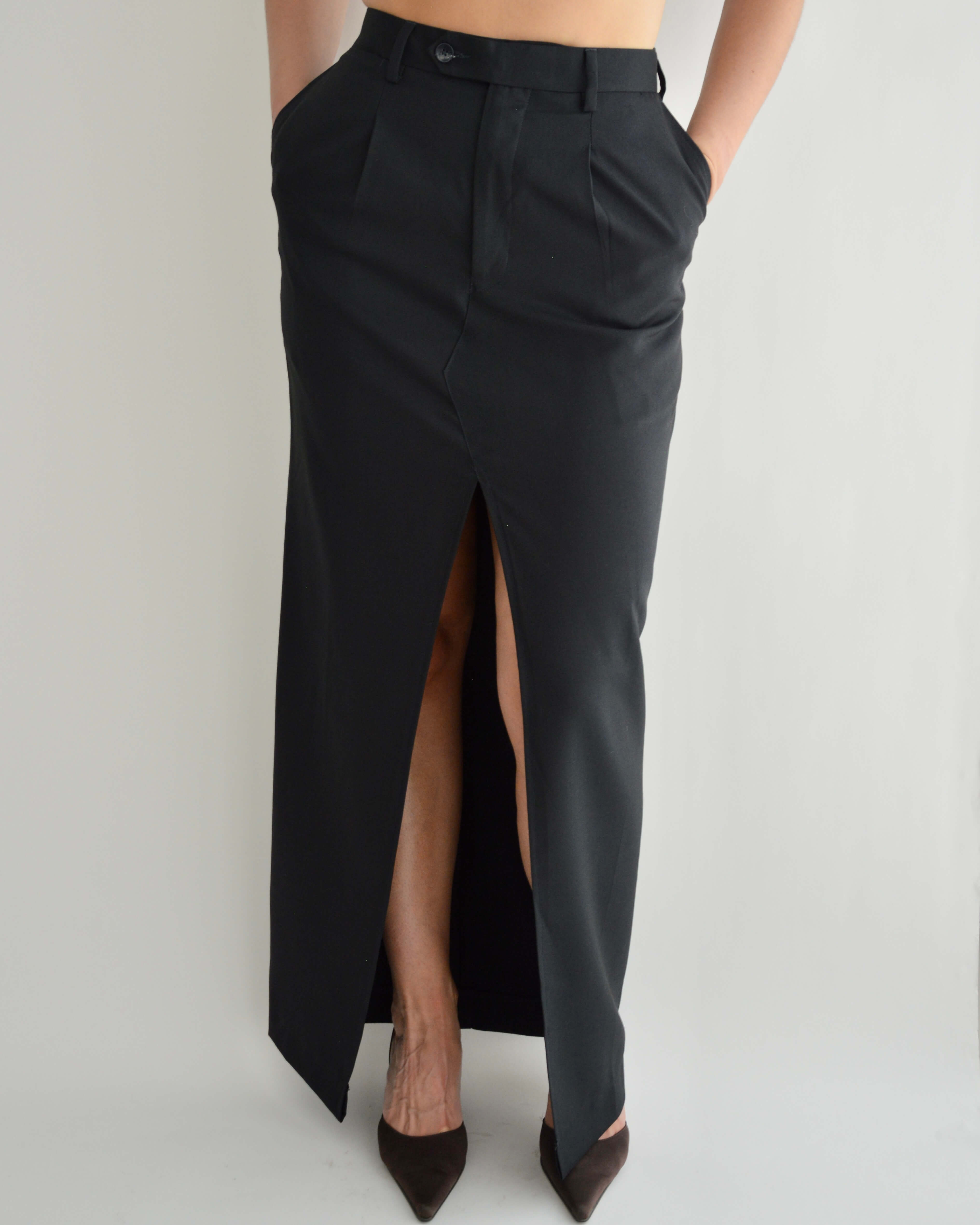 Vegan Long Skirt - Darker Navy (S/M)