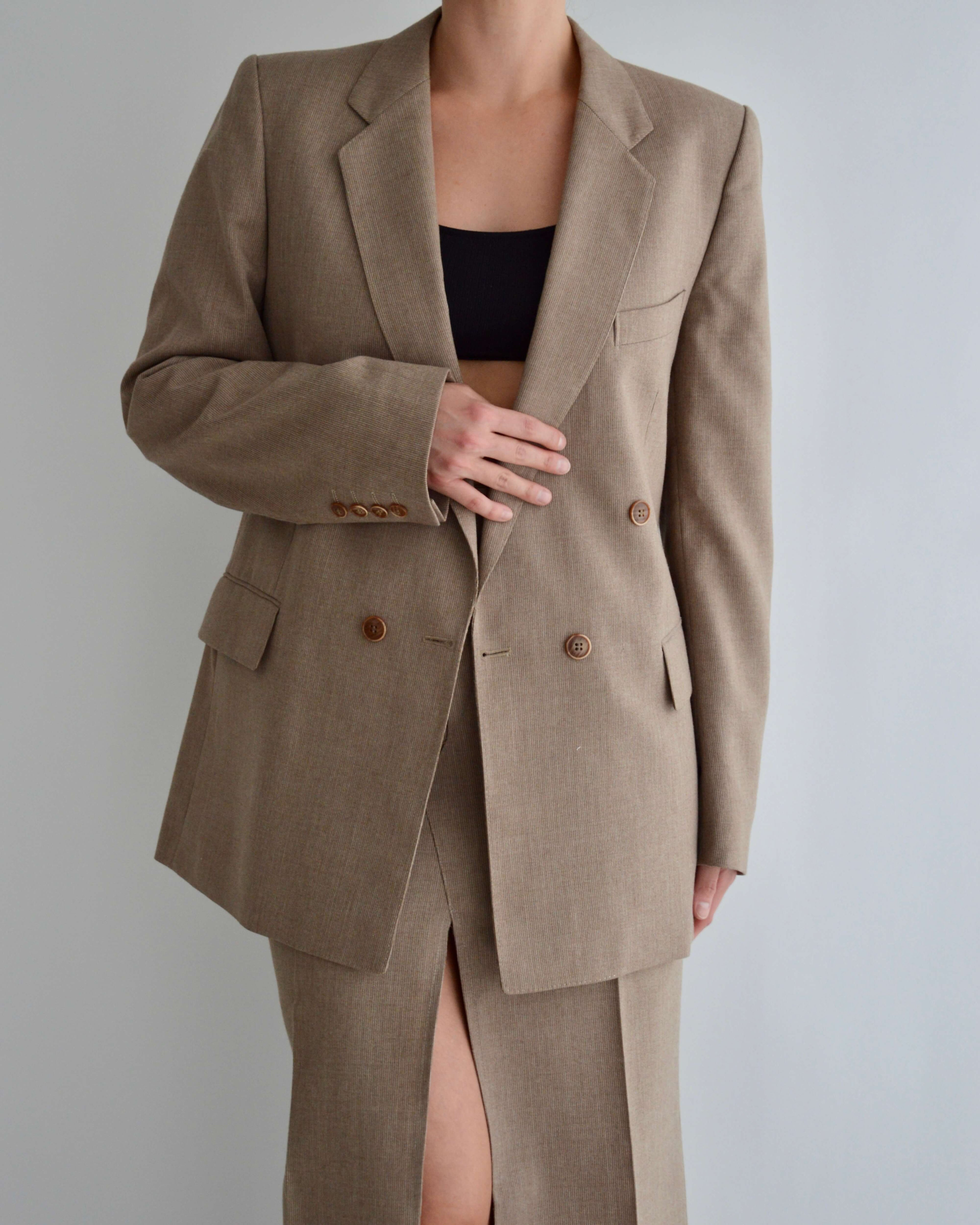 Skirt Suit - Double Breated Brown (XS/S)