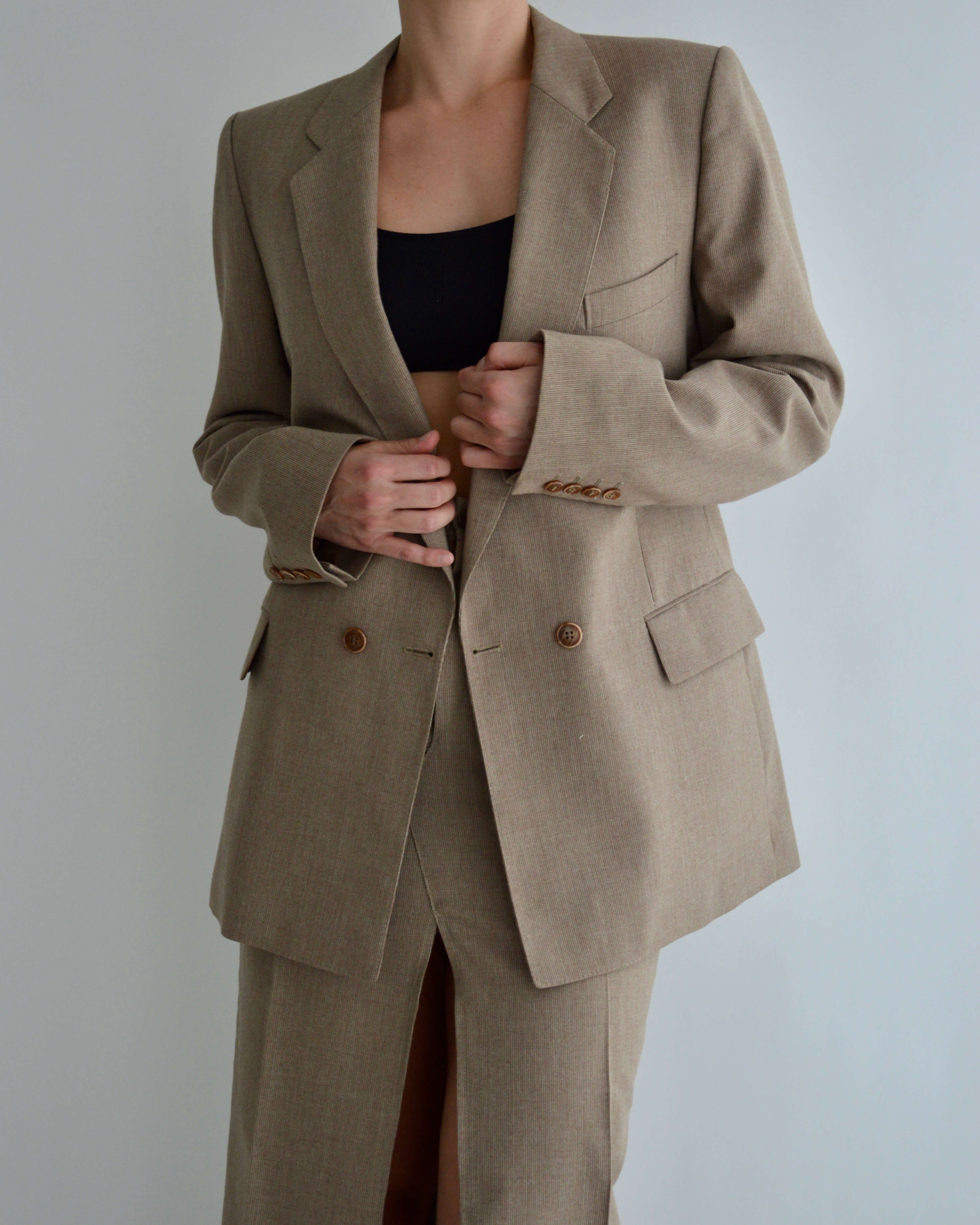Skirt Suit - Double Breated Brown (XS/S)