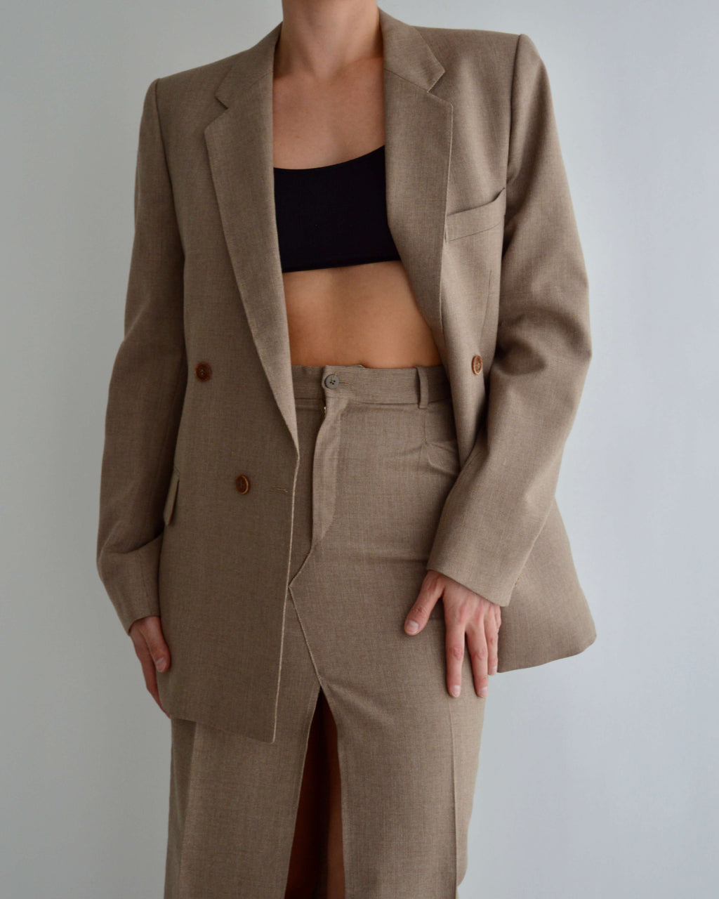 Skirt Suit - Double Breated Brown (XS/S)