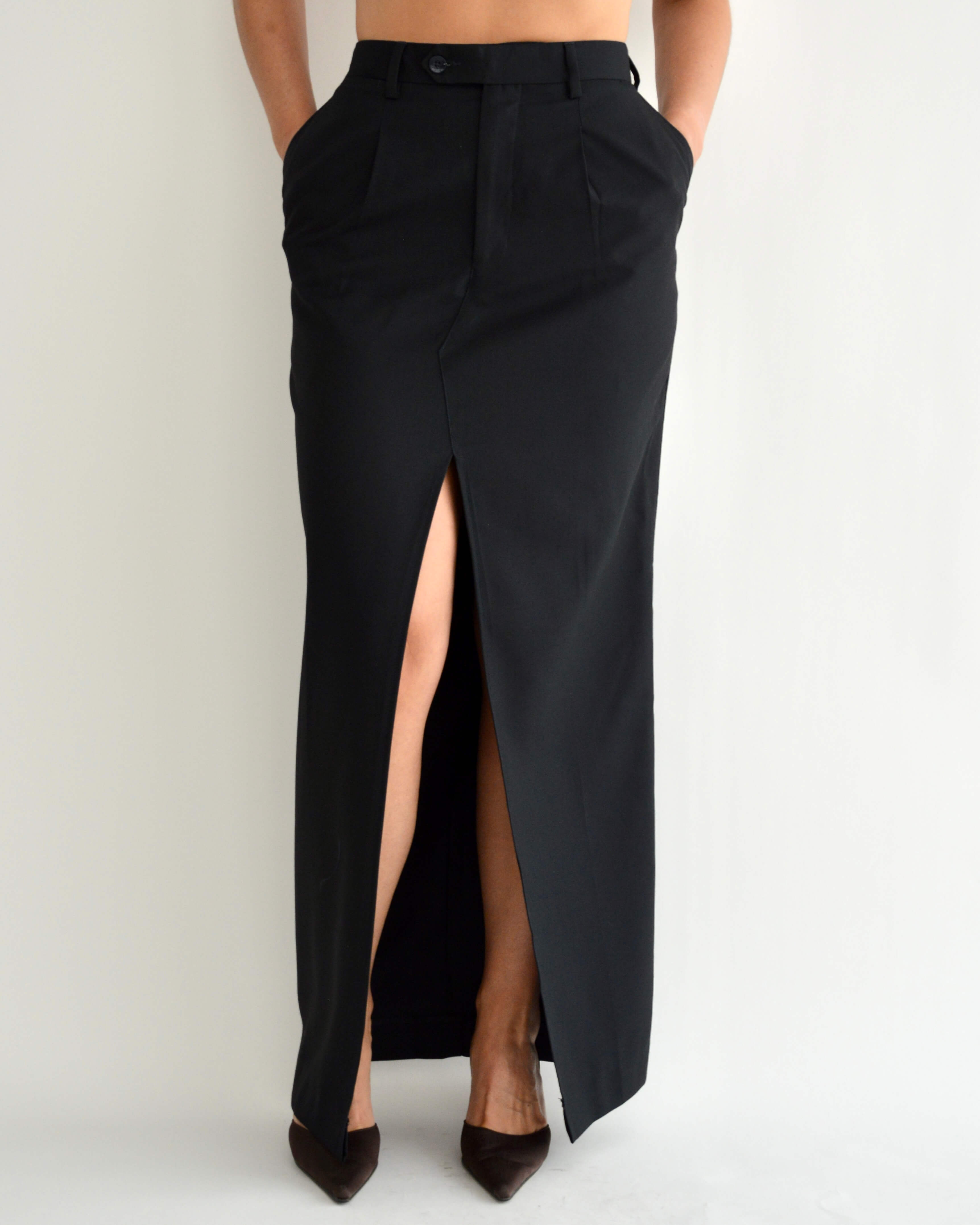 Vegan Long Skirt - Darker Navy (S/M)