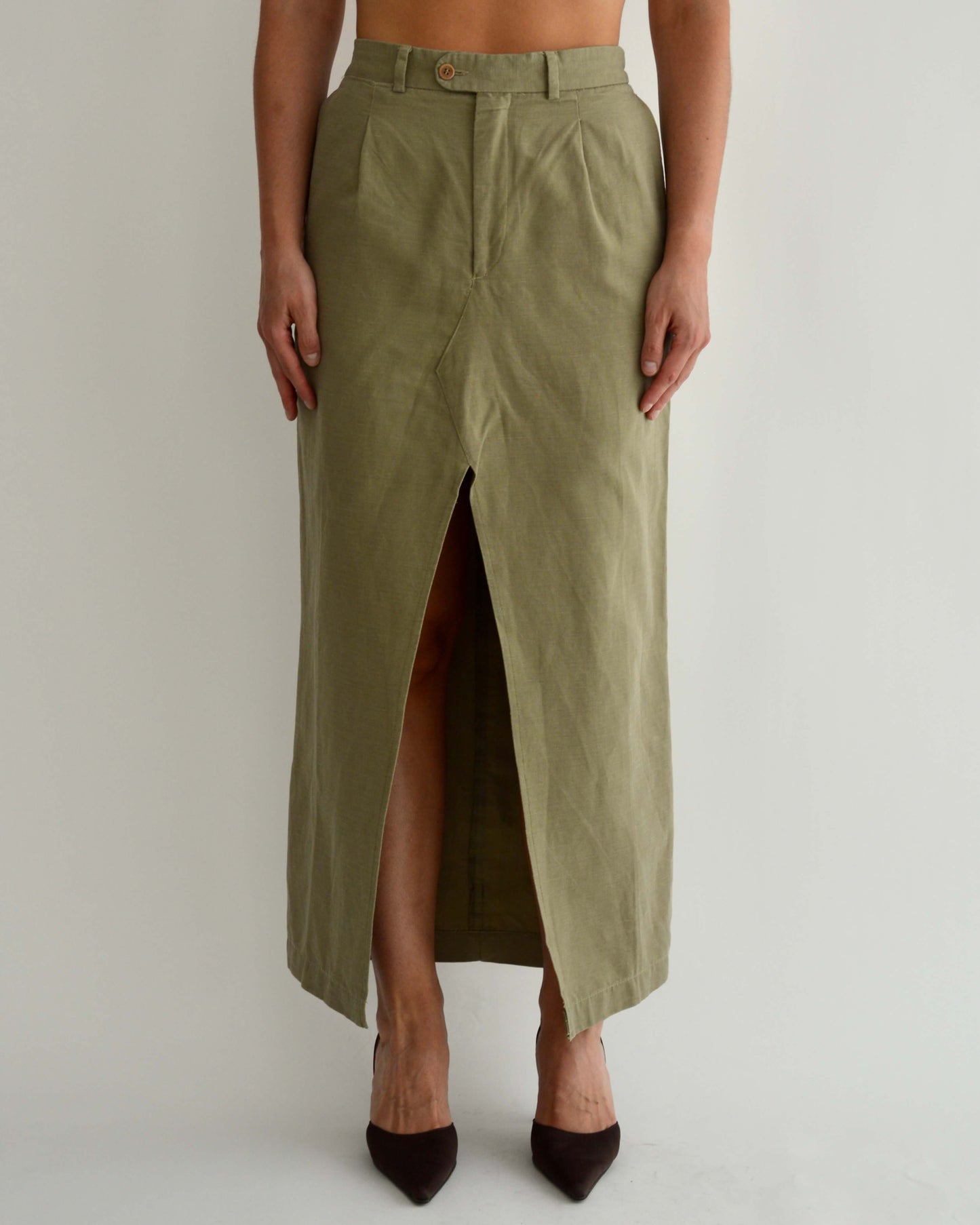 Vegan Long Skirt - Perfect Olive (S/M)