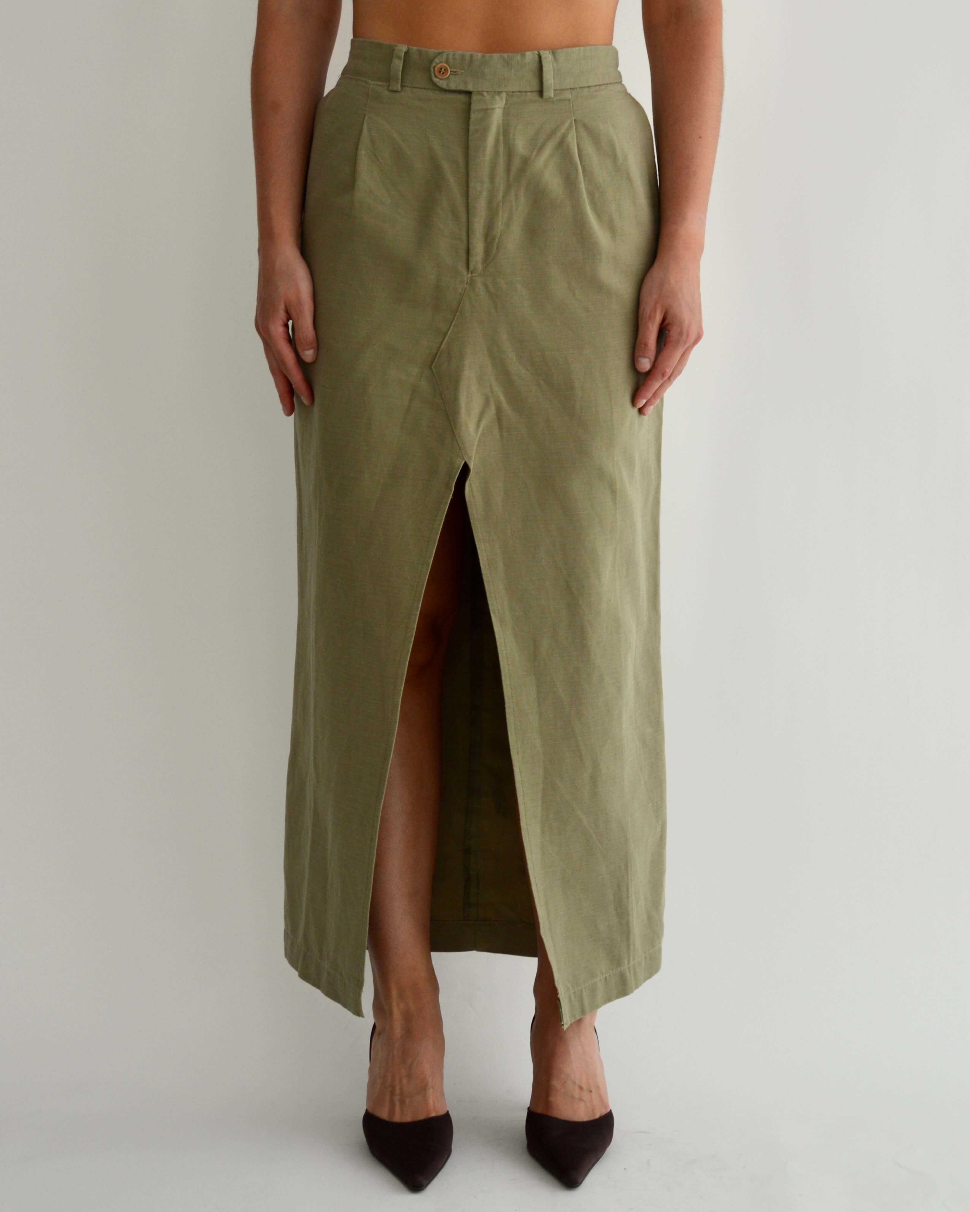 Vegan Long Skirt - Perfect Olive (S)