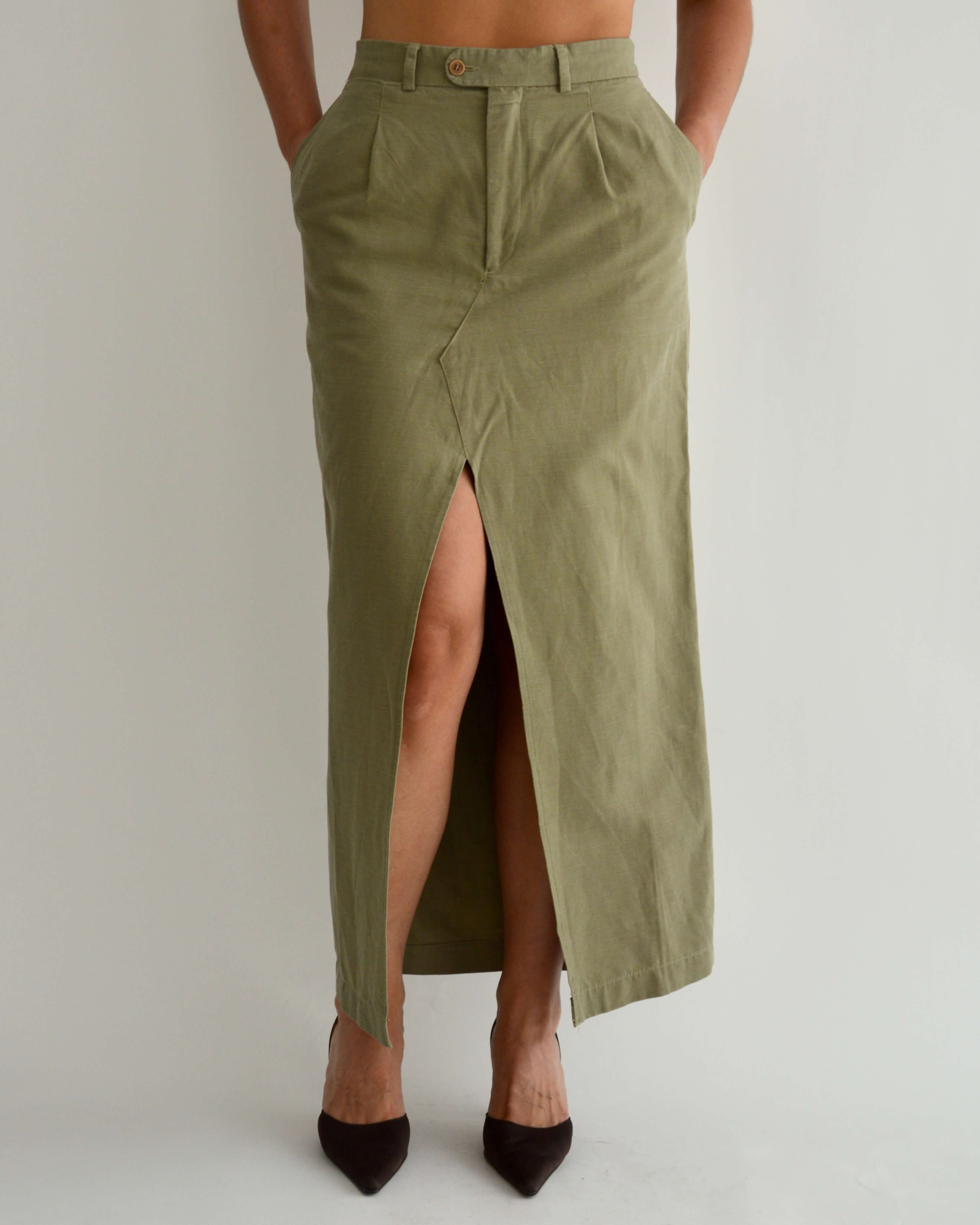 Vegan Long Skirt - Perfect Olive (S)