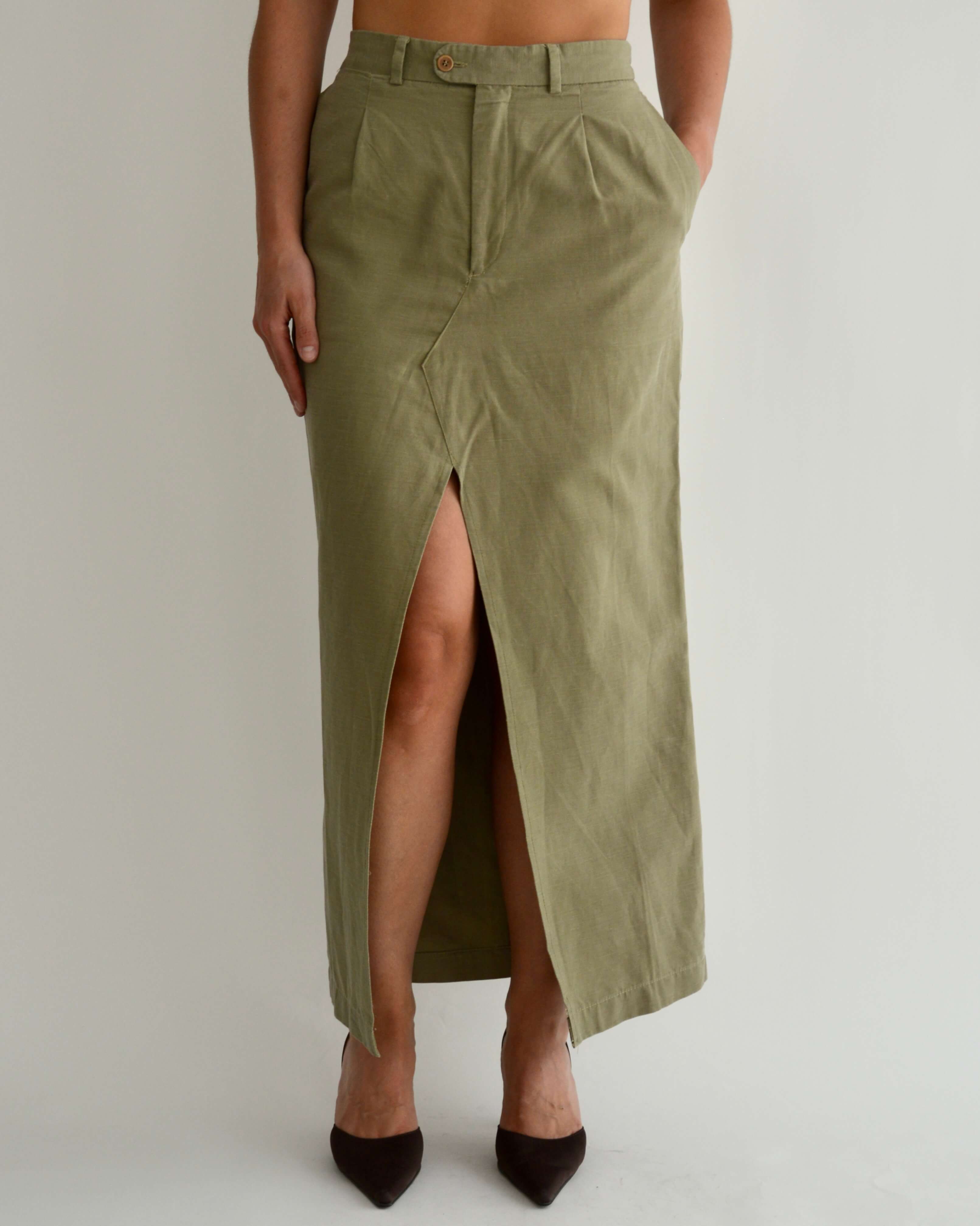 Vegan Long Skirt - Perfect Olive (S)