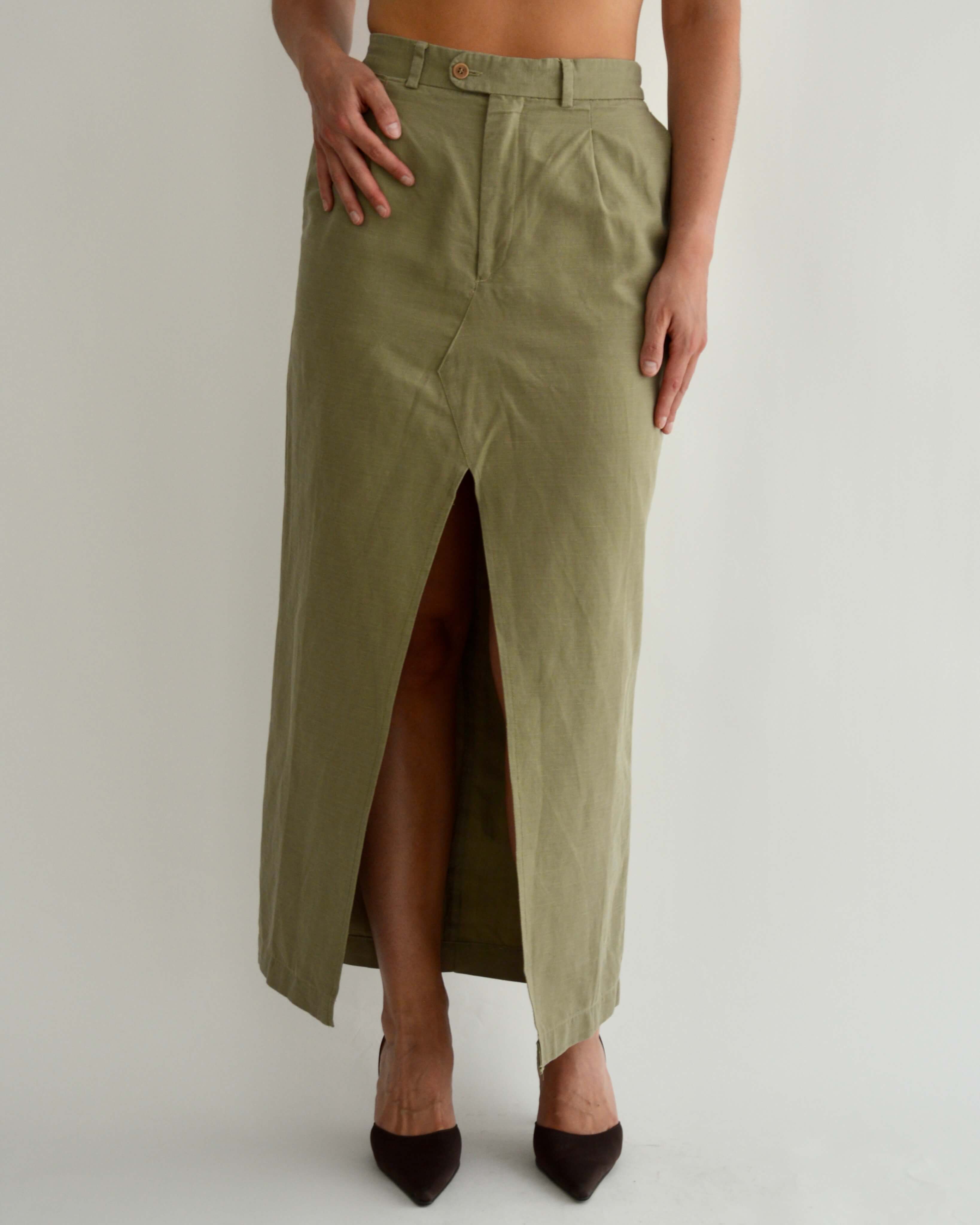 Vegan Long Skirt - Perfect Olive (S)