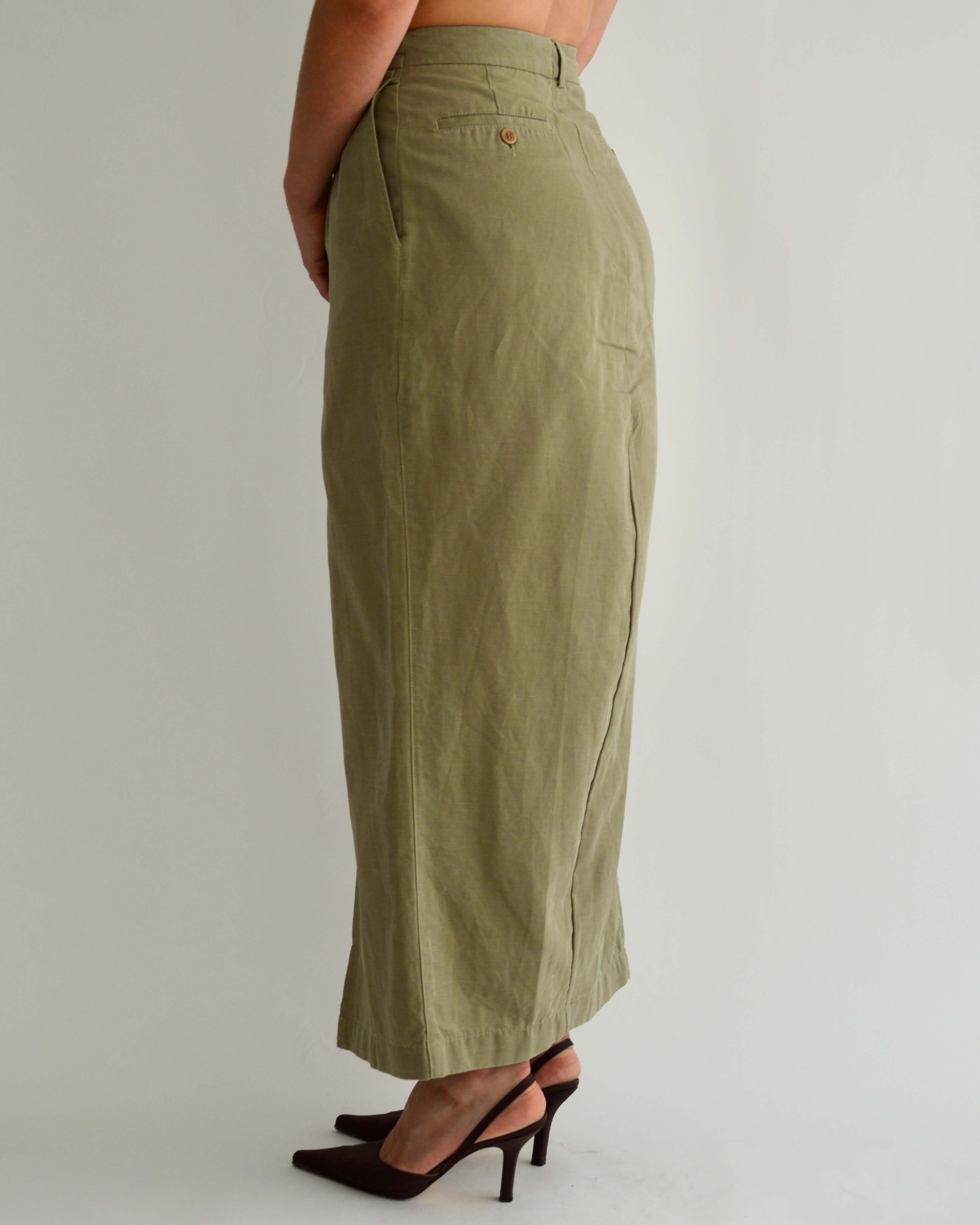 Vegan Long Skirt - Perfect Olive (S)