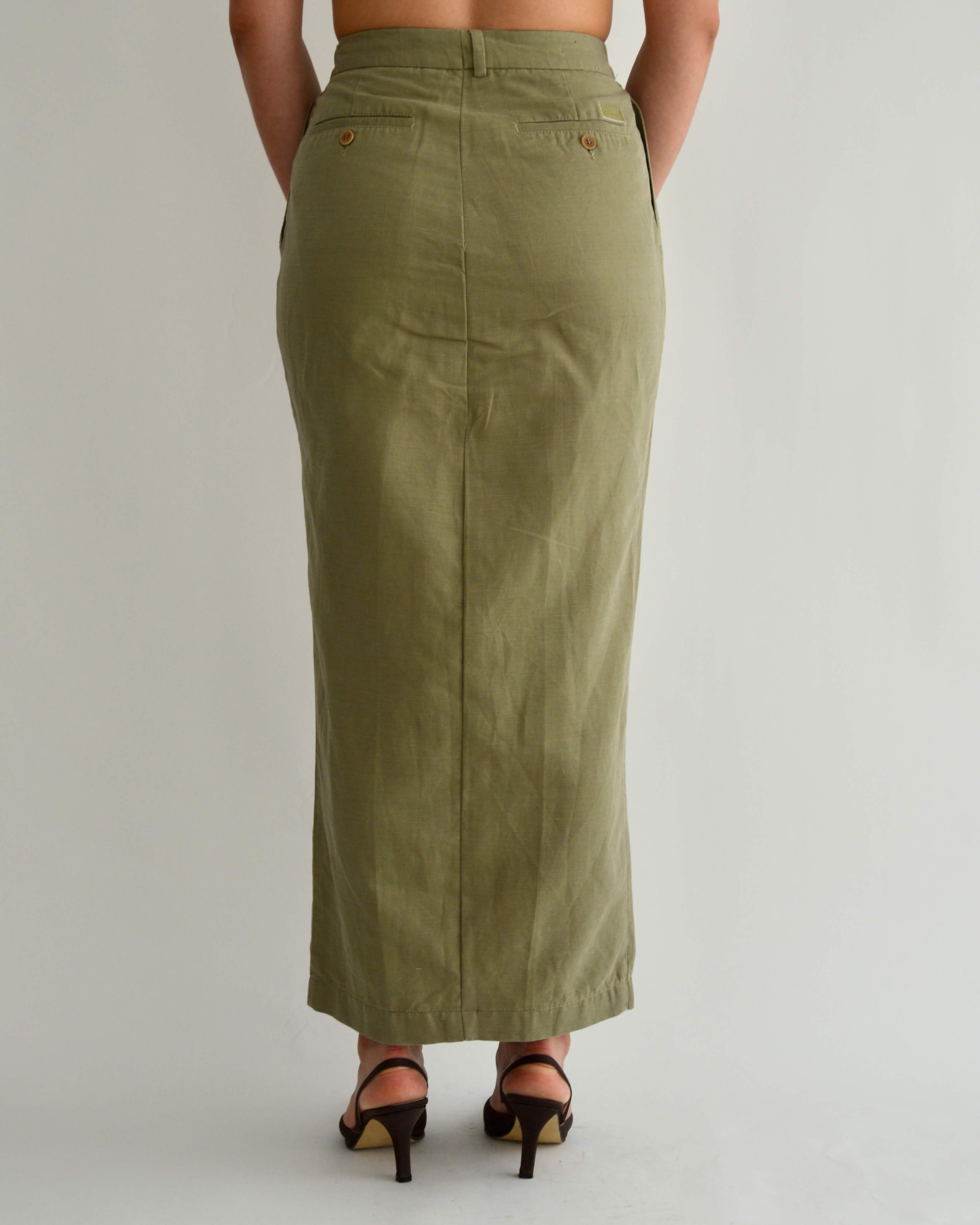 Vegan Long Skirt - Perfect Olive (S)