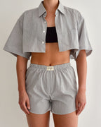 PJ Set - Light Grey Vichy (XS)