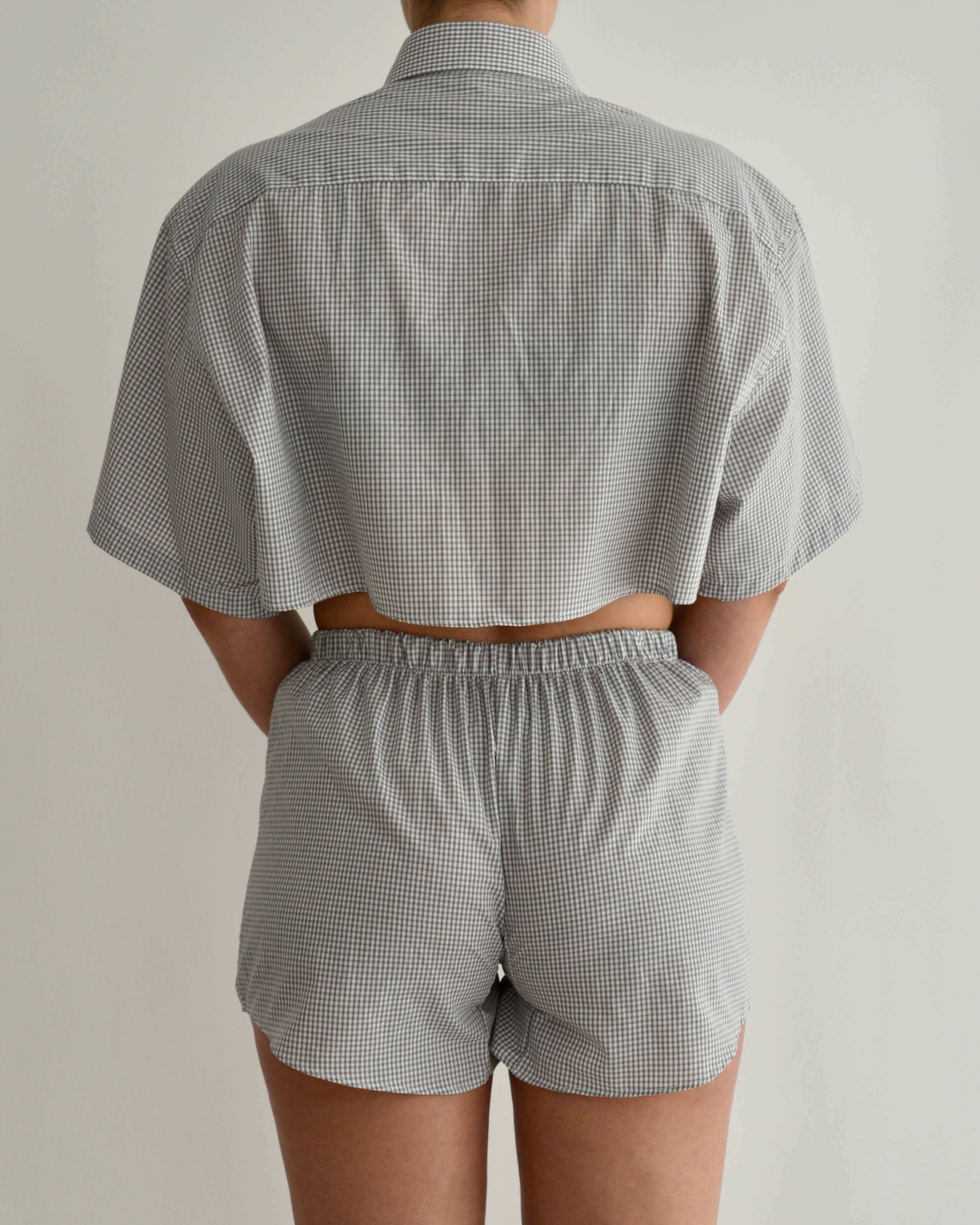 PJ Set - Lichtgrijs Vichy (XS)