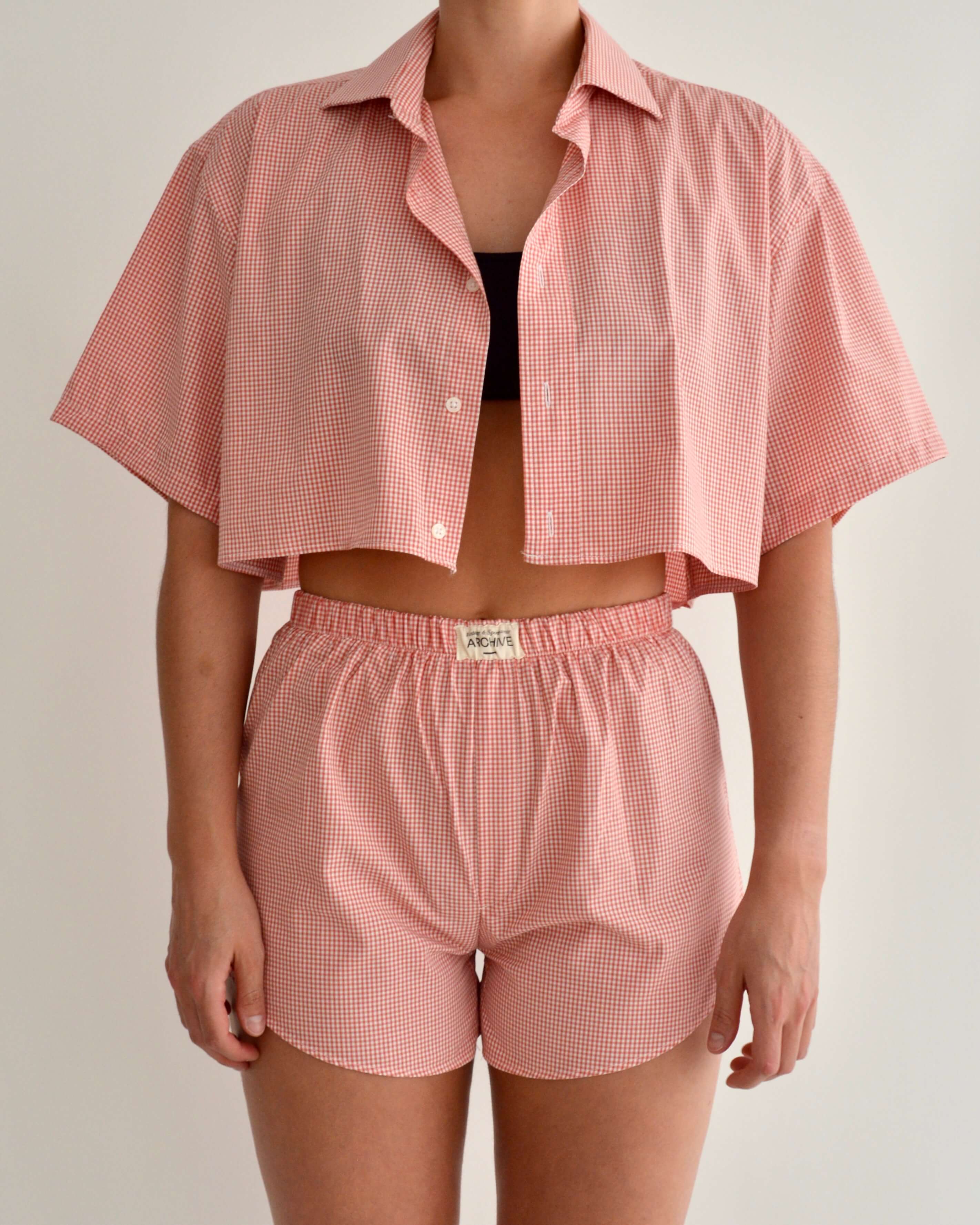 PJ Set - Orange Vichy (S)