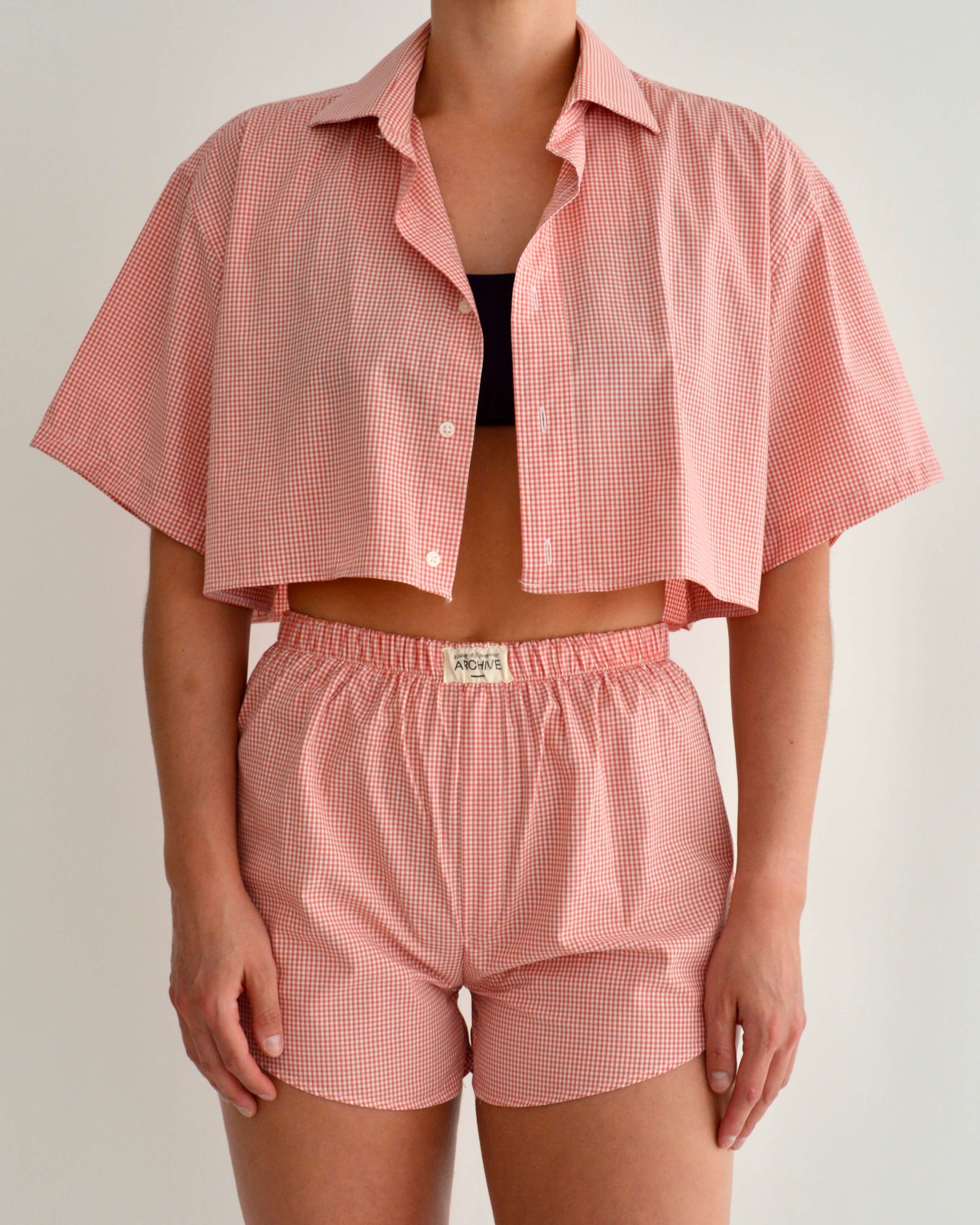 PJ Set - Orange Vichy (S)