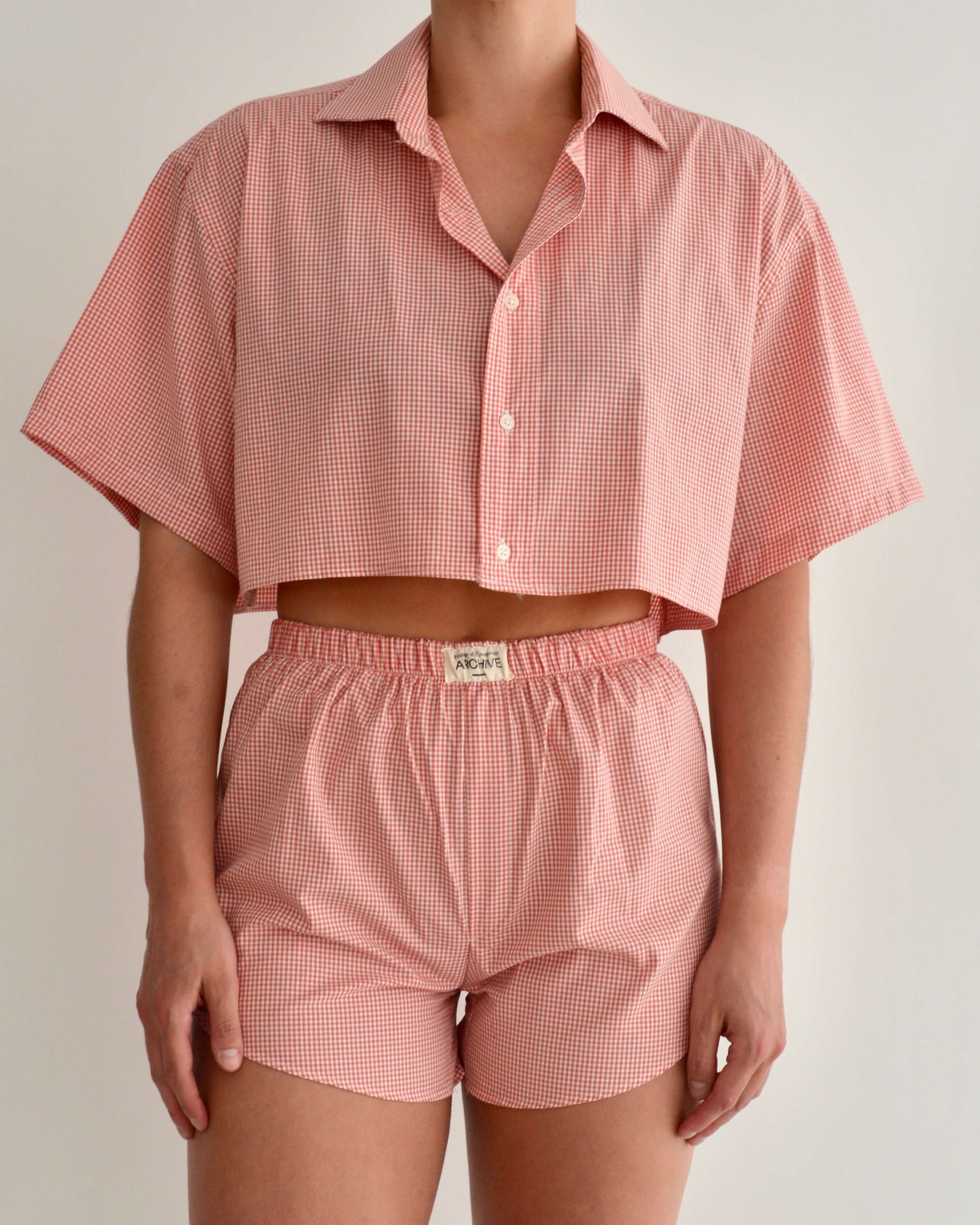 PJ Set - Orange Vichy (S)