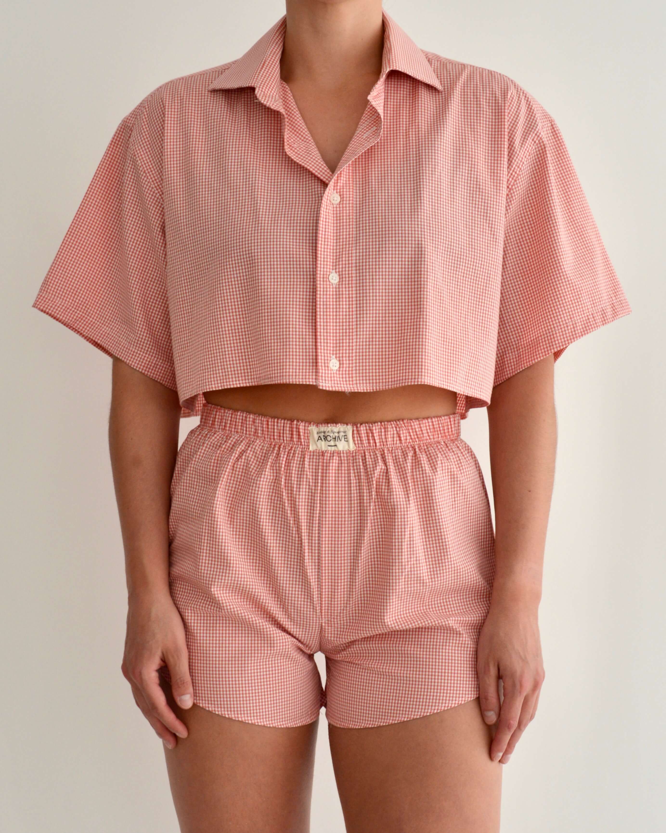 PJ Set - Orange Vichy (S)