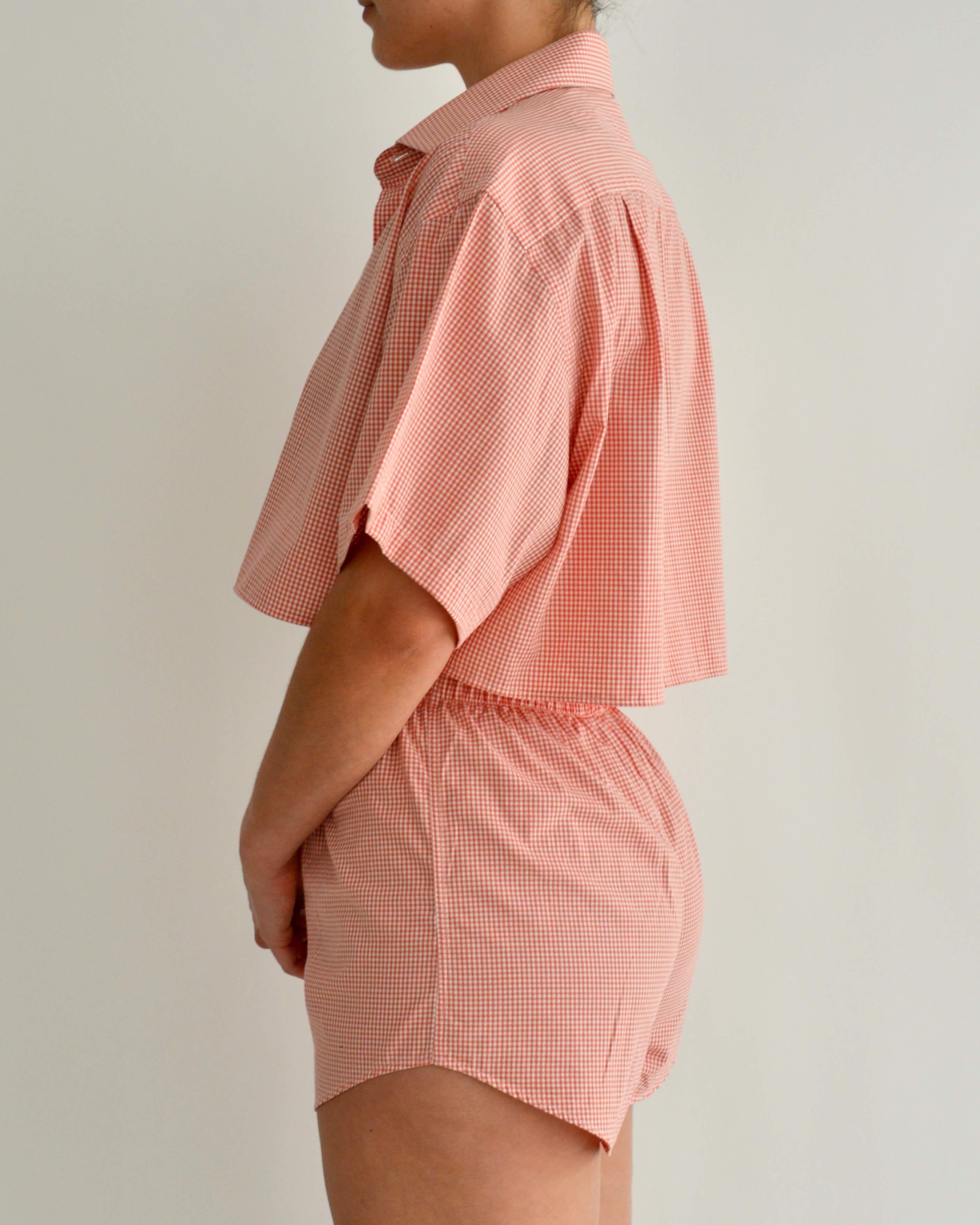 PJ Set - Orange Vichy (S)