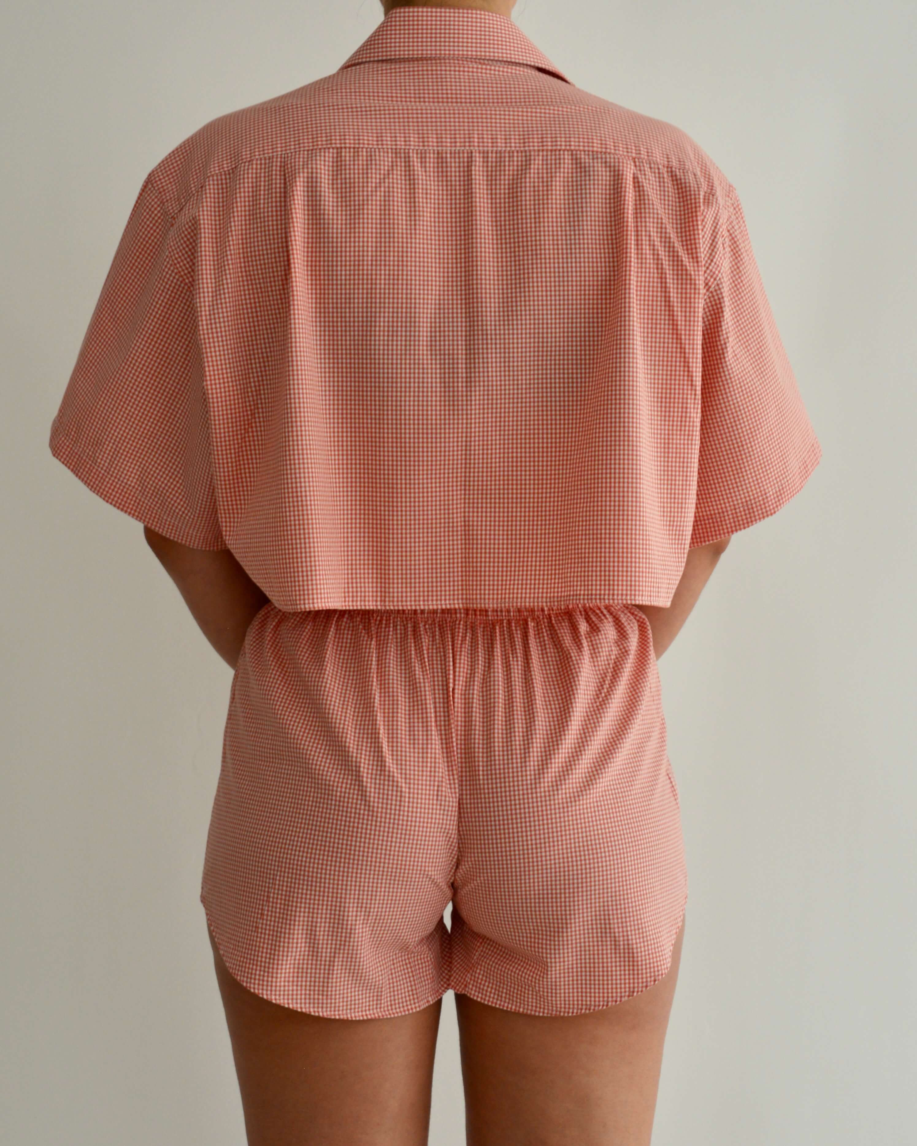 PJ Set - Orange Vichy (S)
