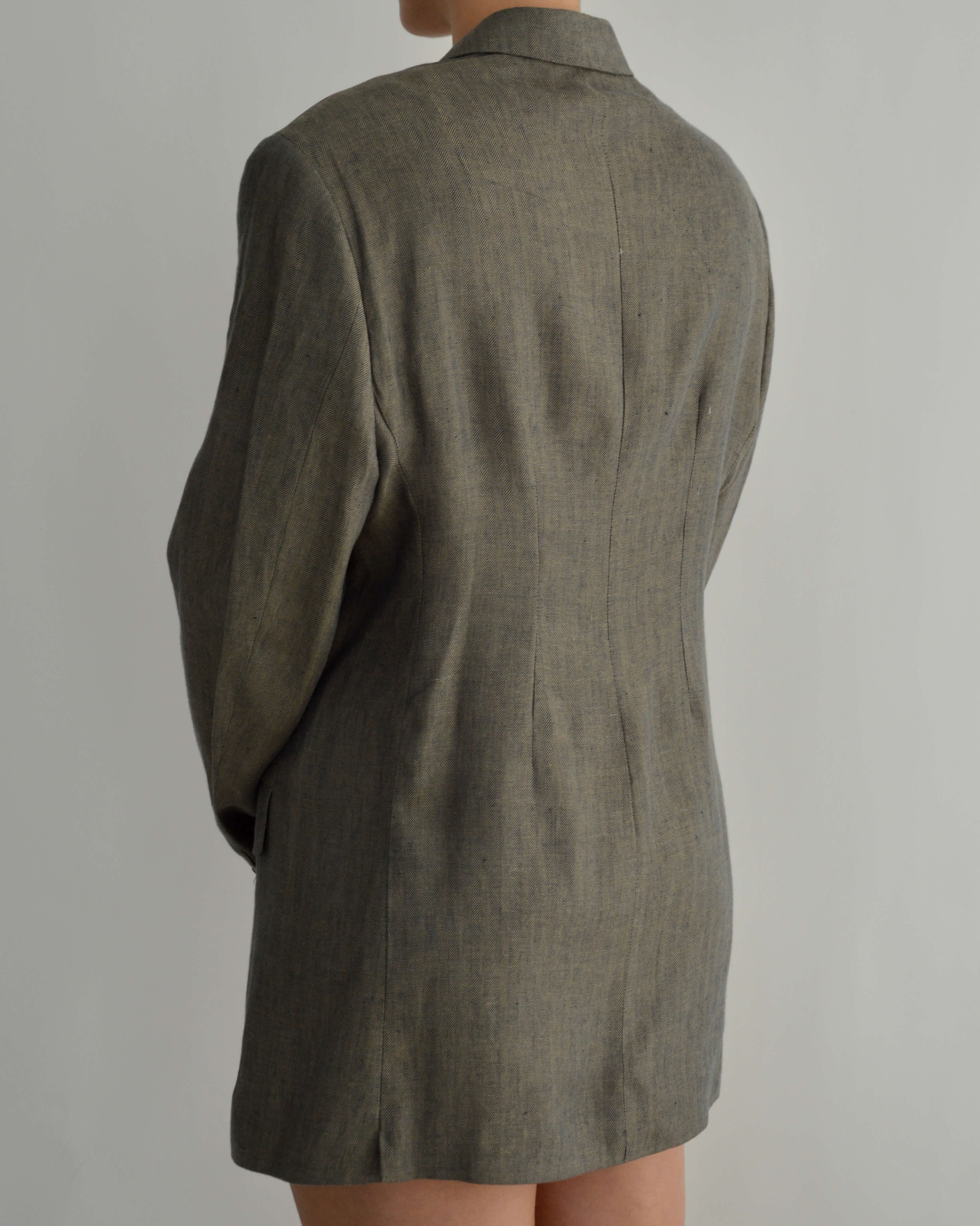 Robe blazer courte - Lin vert (S/L)