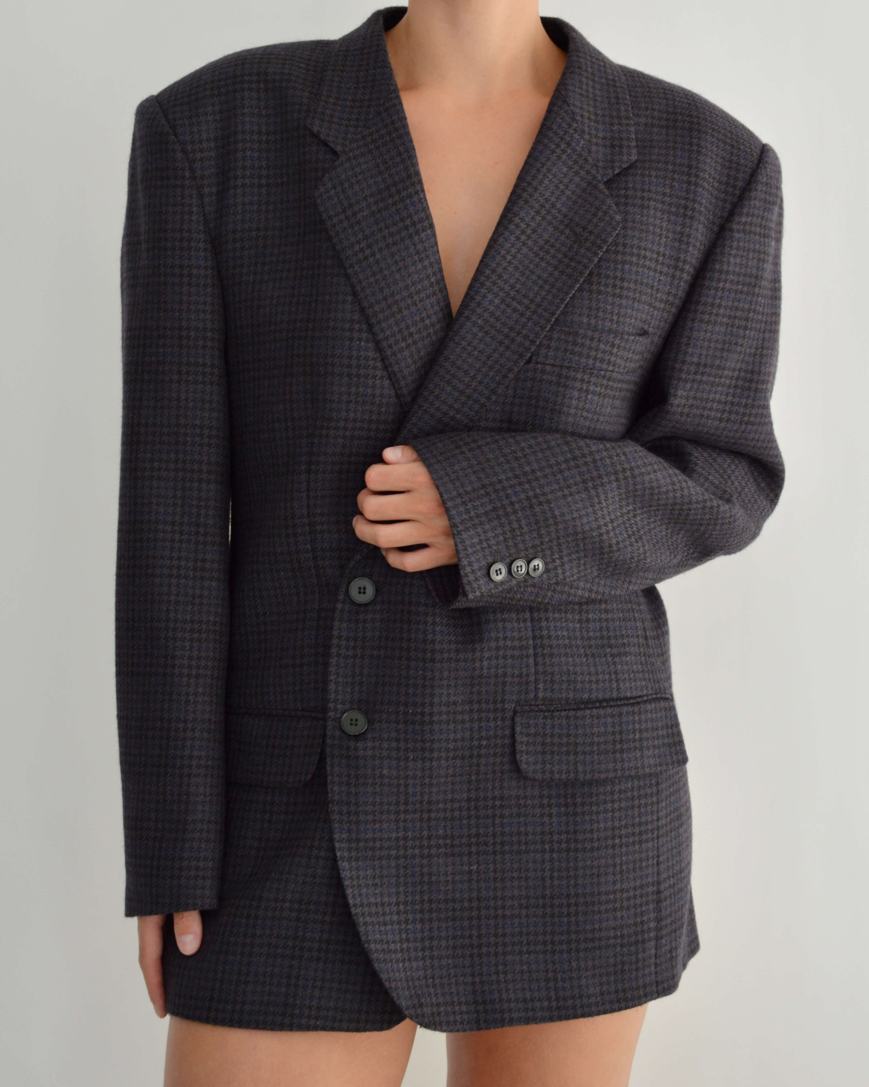 Robe blazer courte - Violette texturée (M/L)