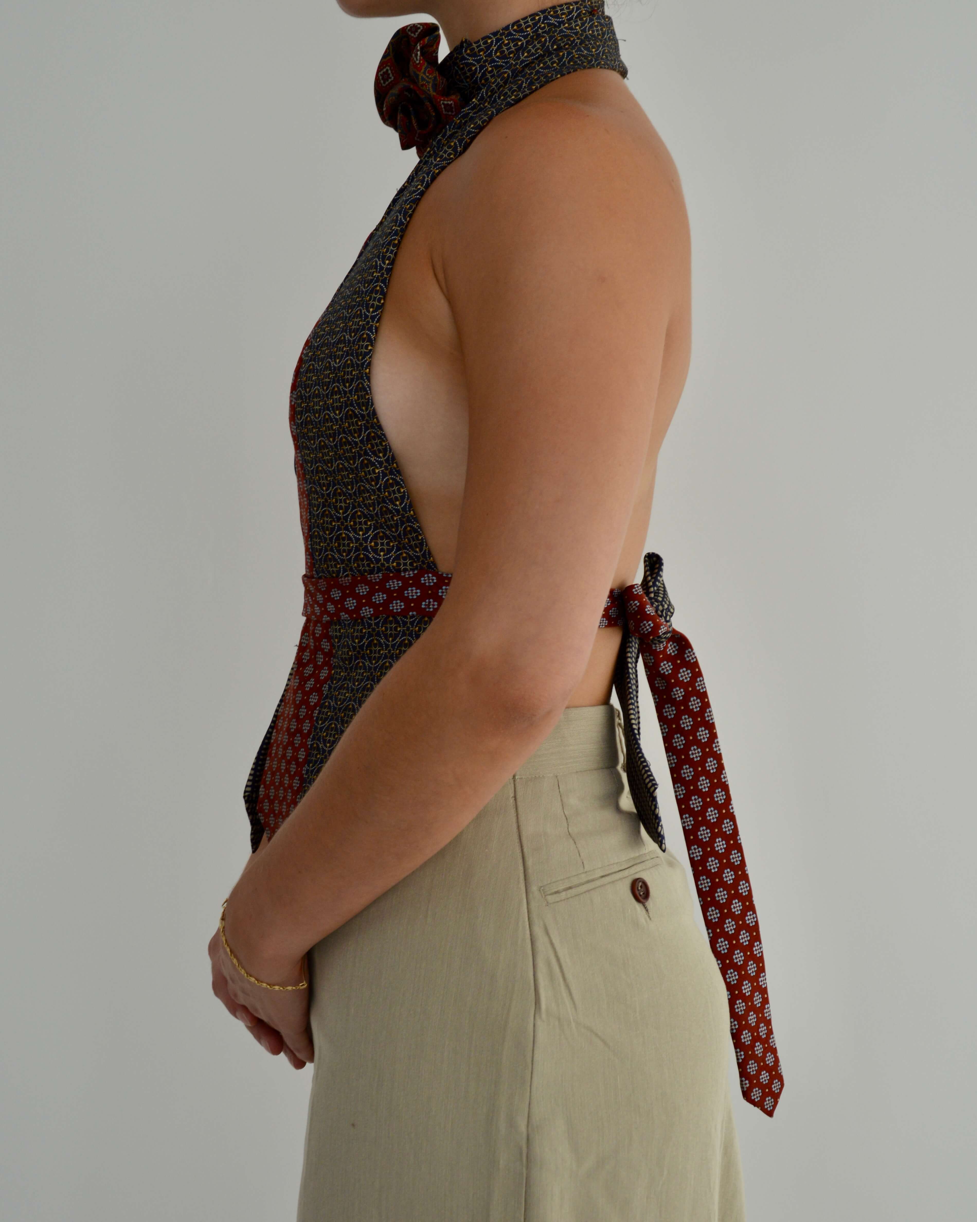 Haut à nouer et ras-de-cou fleuri - n° 3 (S/M)